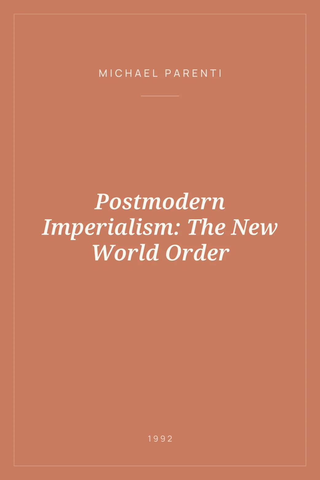 Portada de Postmodern Imperialism: The New World Order