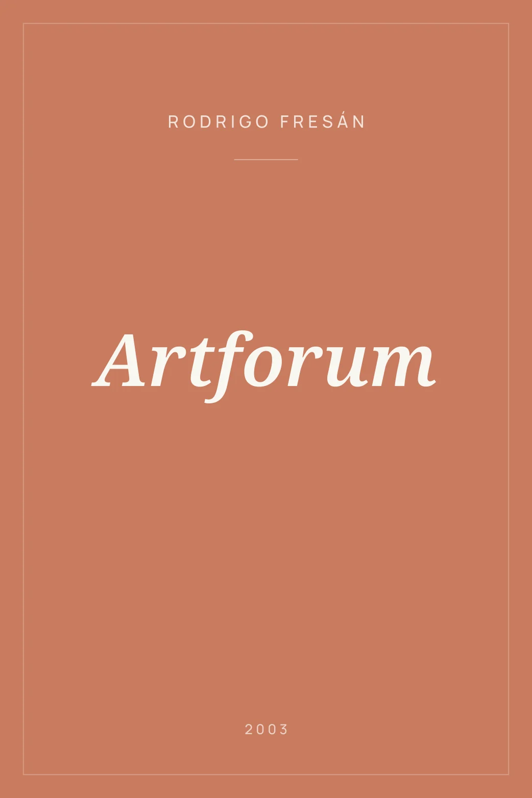 Portada de Artforum