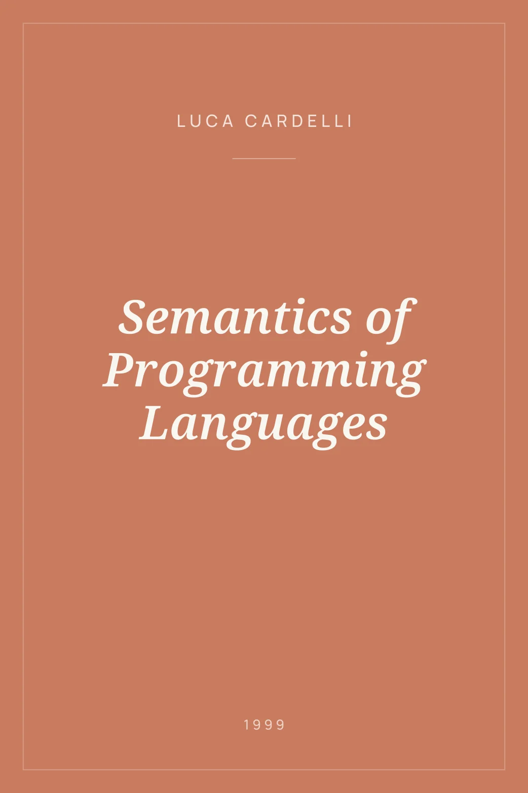 Portada de Semantics of Programming Languages