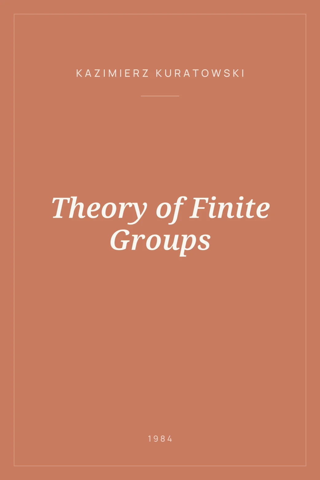 Portada de Theory of Finite Groups
