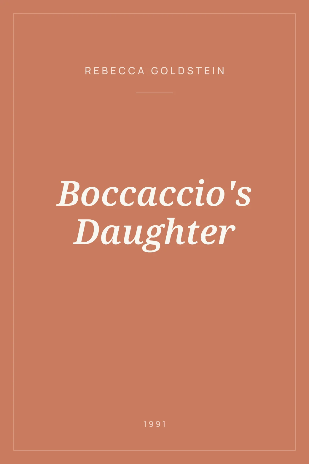 Portada de Boccaccio's Daughter