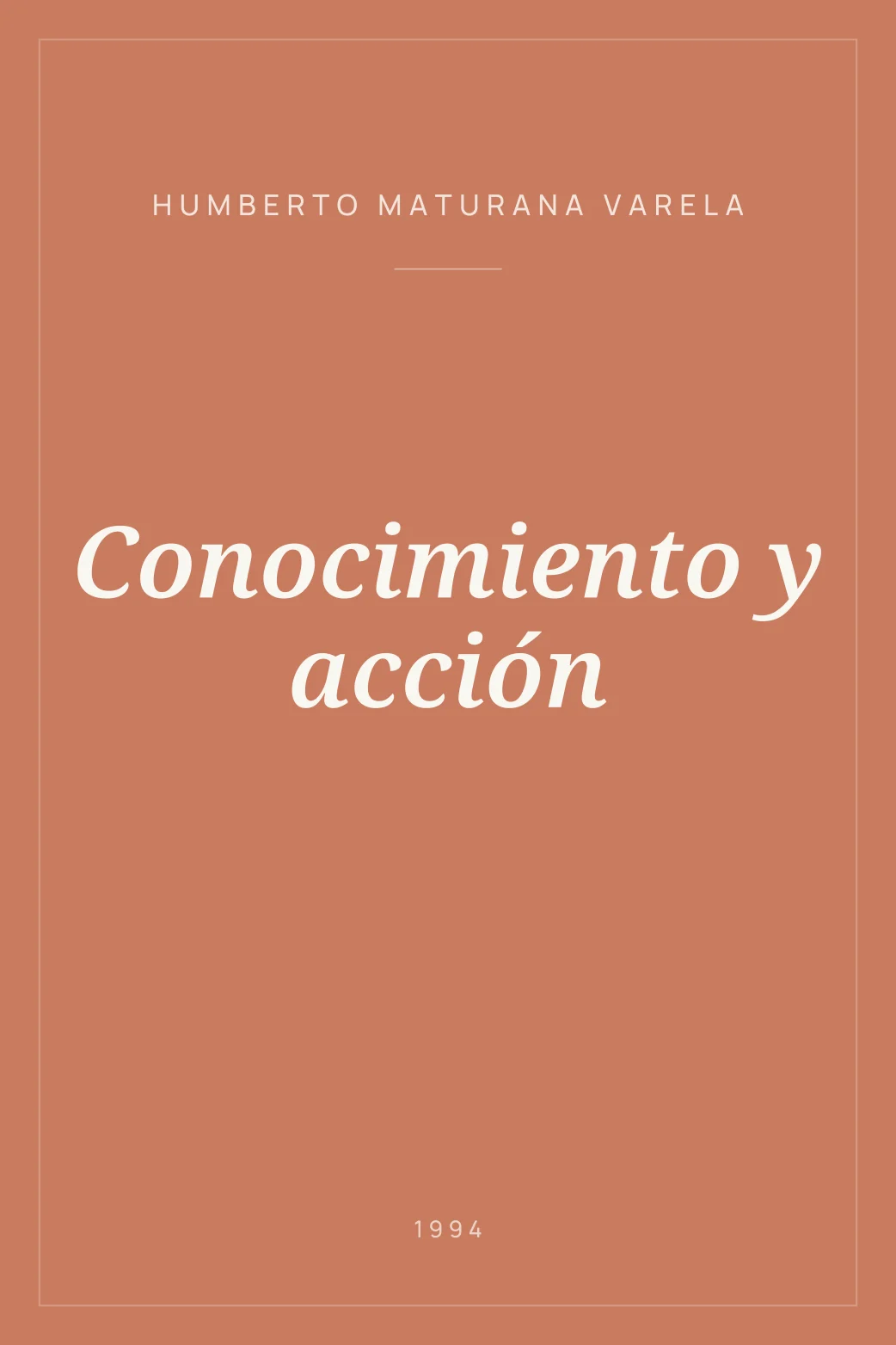 Portada de Conocimiento y acción