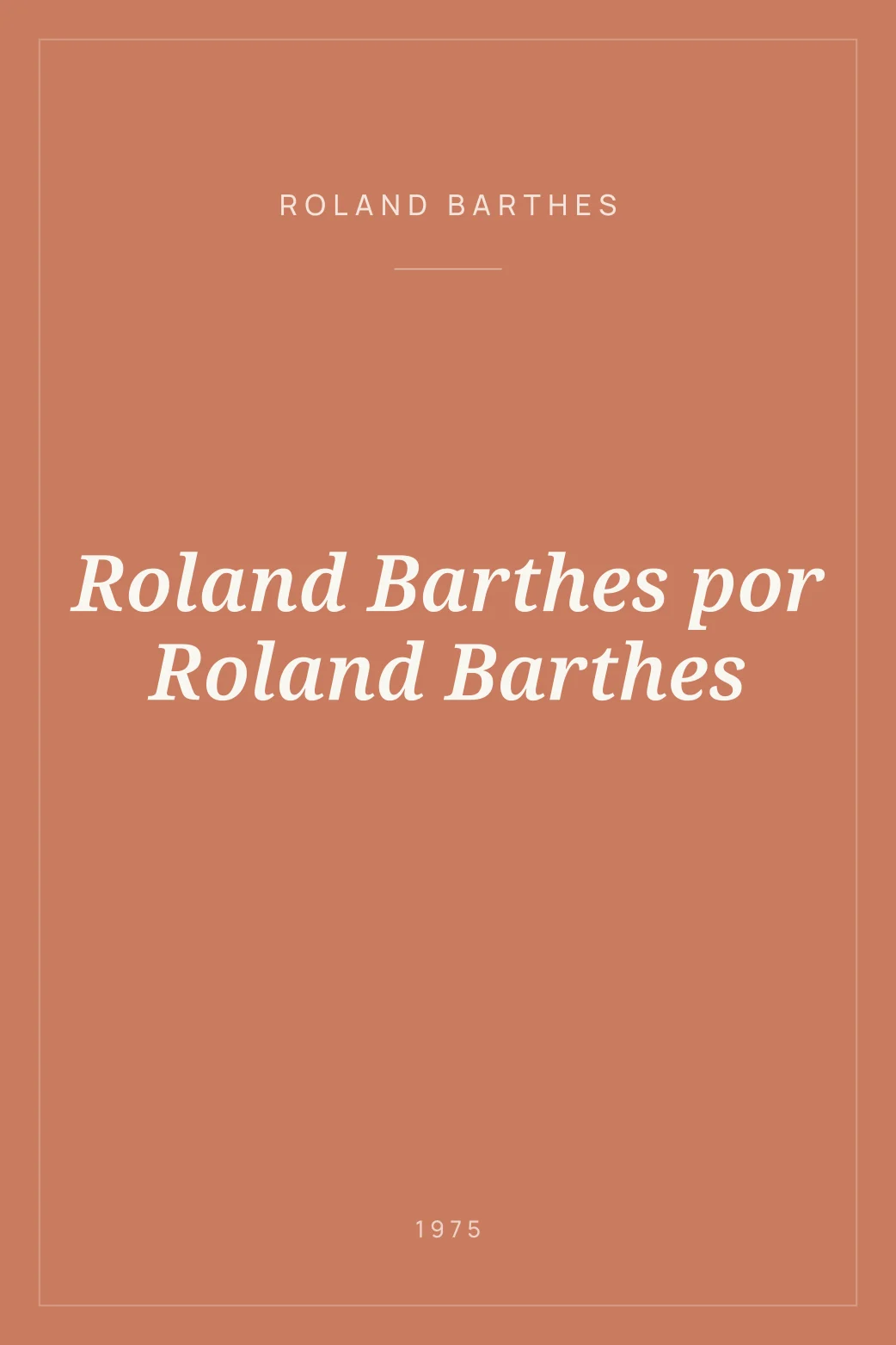 Portada de Roland Barthes por Roland Barthes