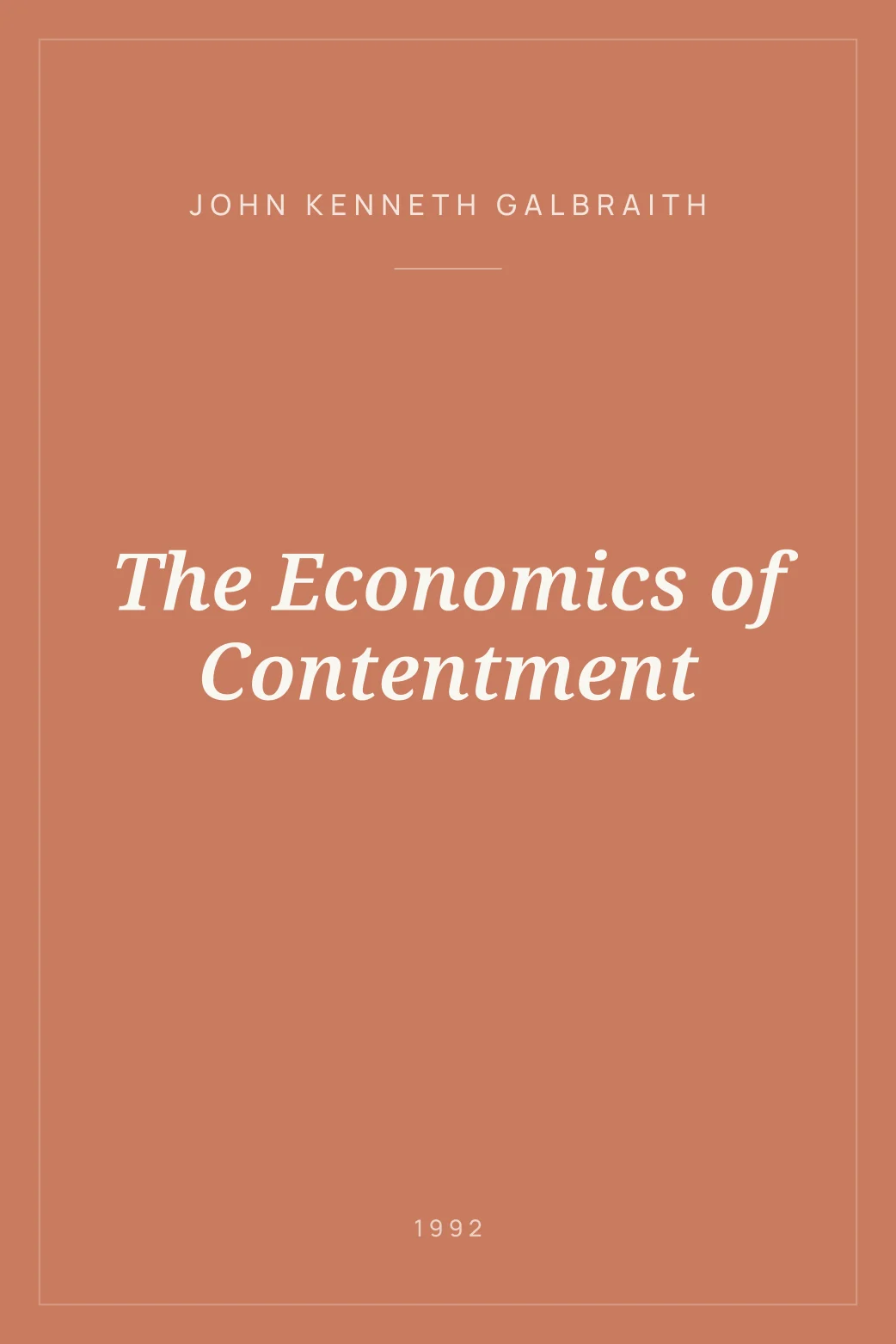 Portada de The Economics of Contentment