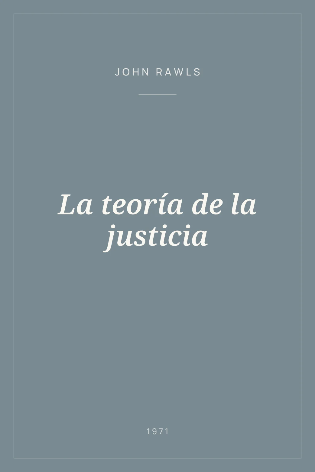 Portada de La teoría de la justicia