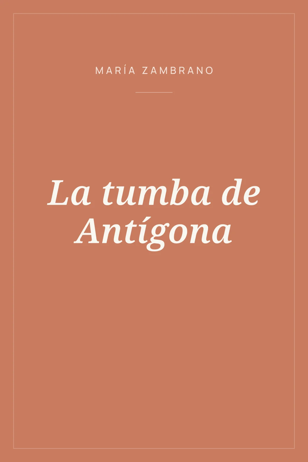 Portada de La tumba de Antígona