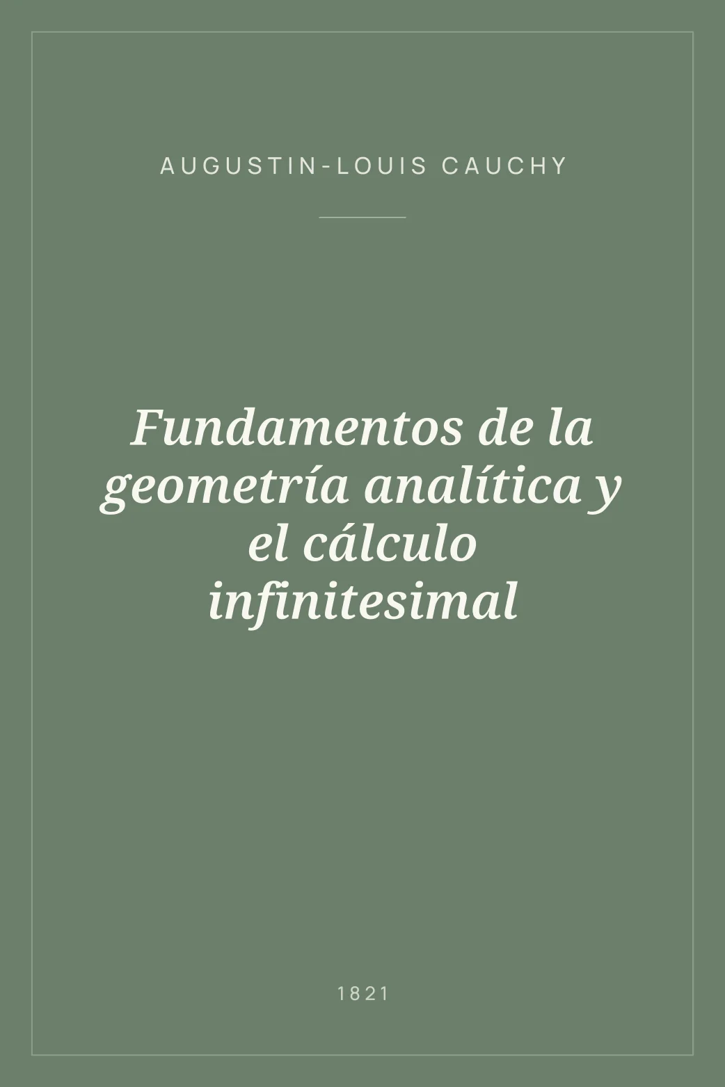 Portada de Fundamentos de la geometría analítica y el cálculo infinitesimal