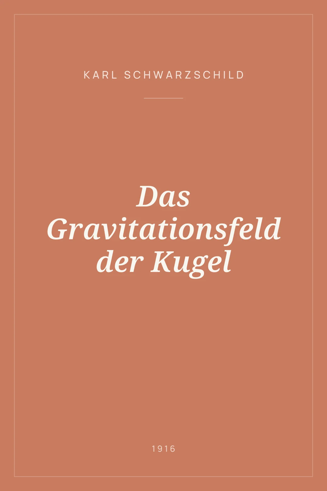 Portada de Das Gravitationsfeld der Kugel