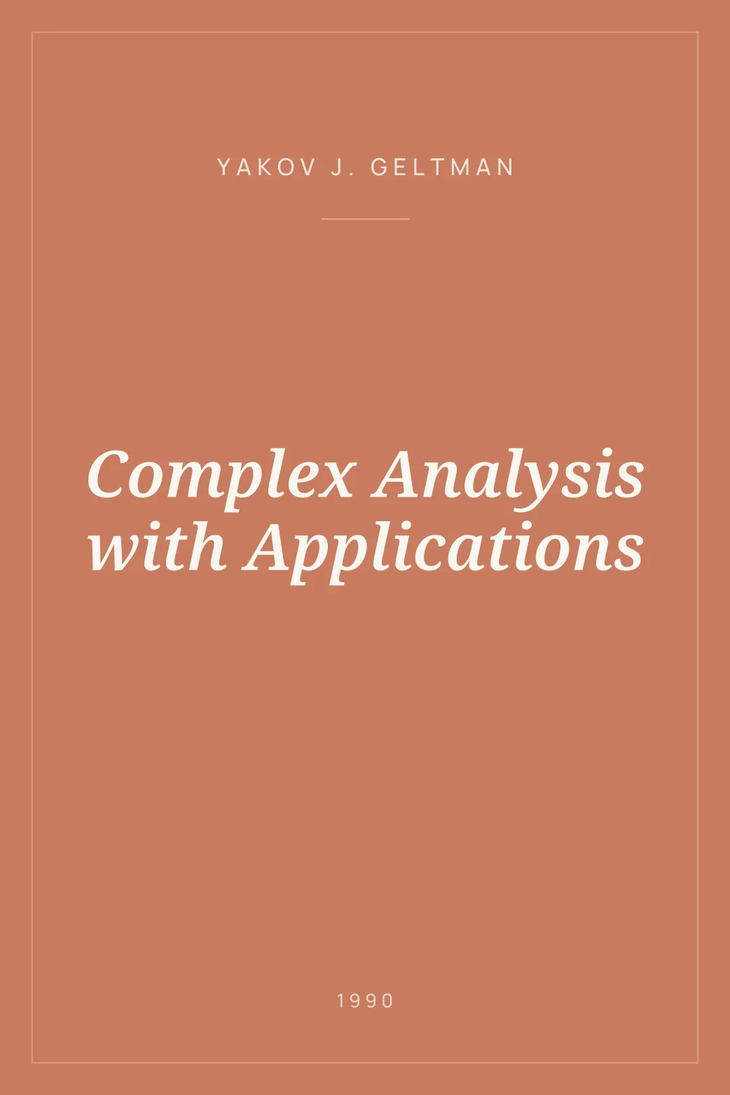 Portada de Complex Analysis with Applications