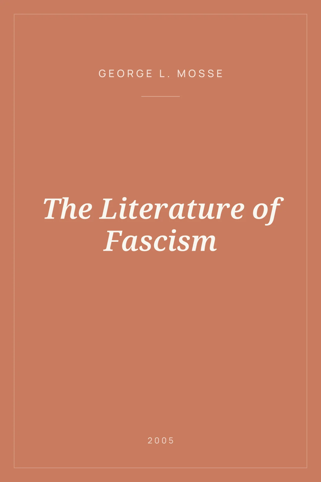 Portada de The Literature of Fascism