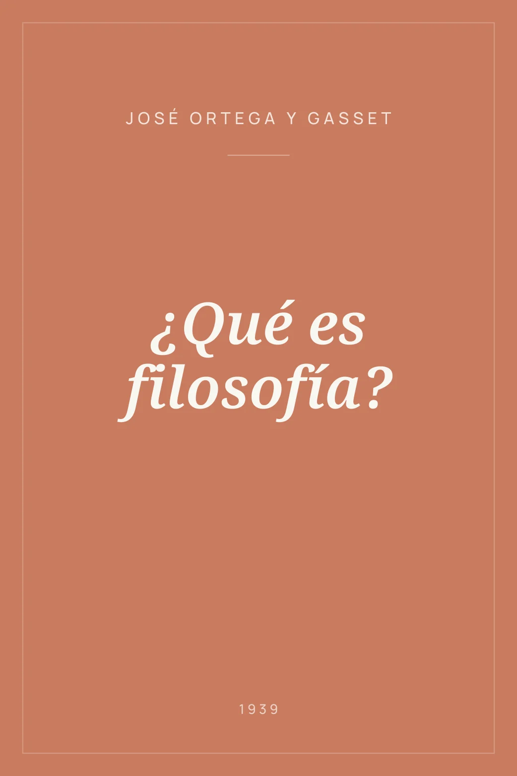 Portada de ¿Qué es filosofía?