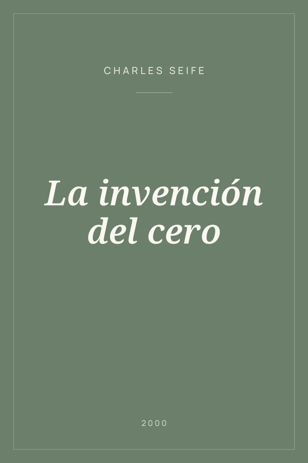 Portada de La invención del cero