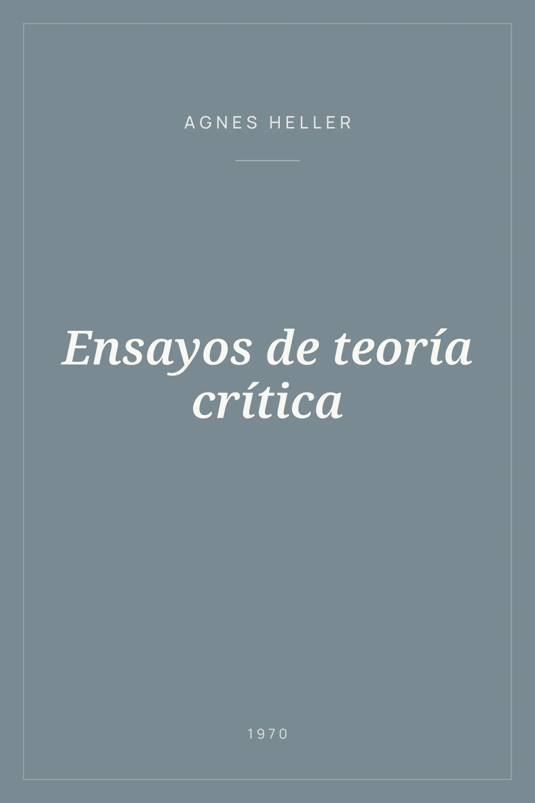 Portada de Ensayos de teoría crítica