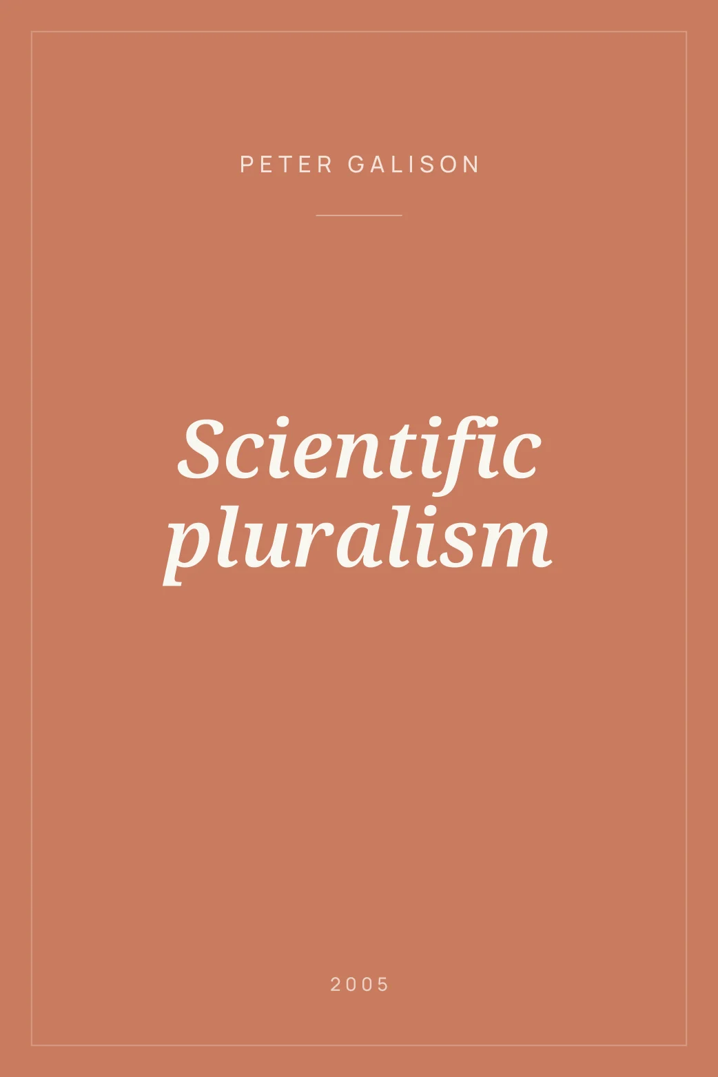 Portada de Scientific pluralism