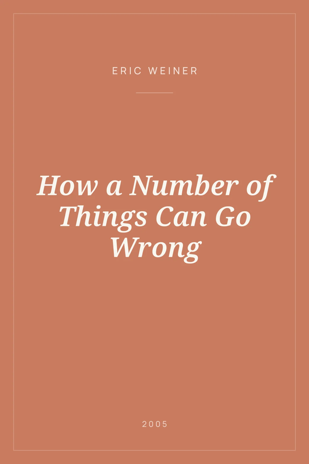 Portada de How a Number of Things Can Go Wrong