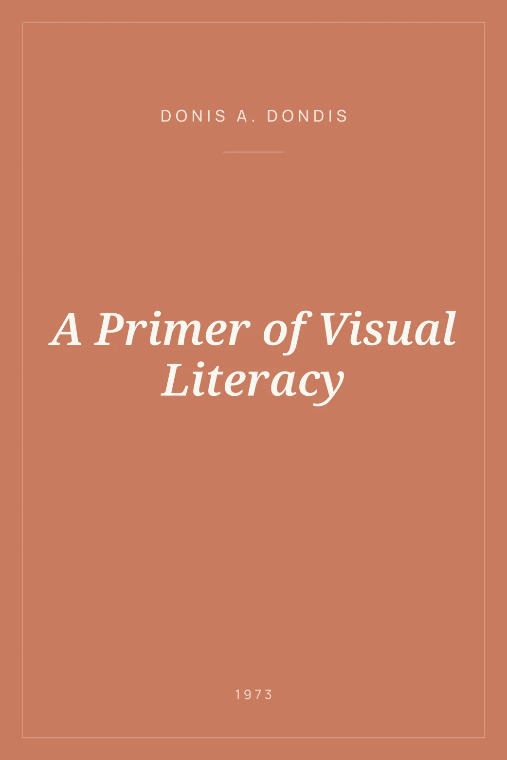 Portada de A Primer of Visual Literacy