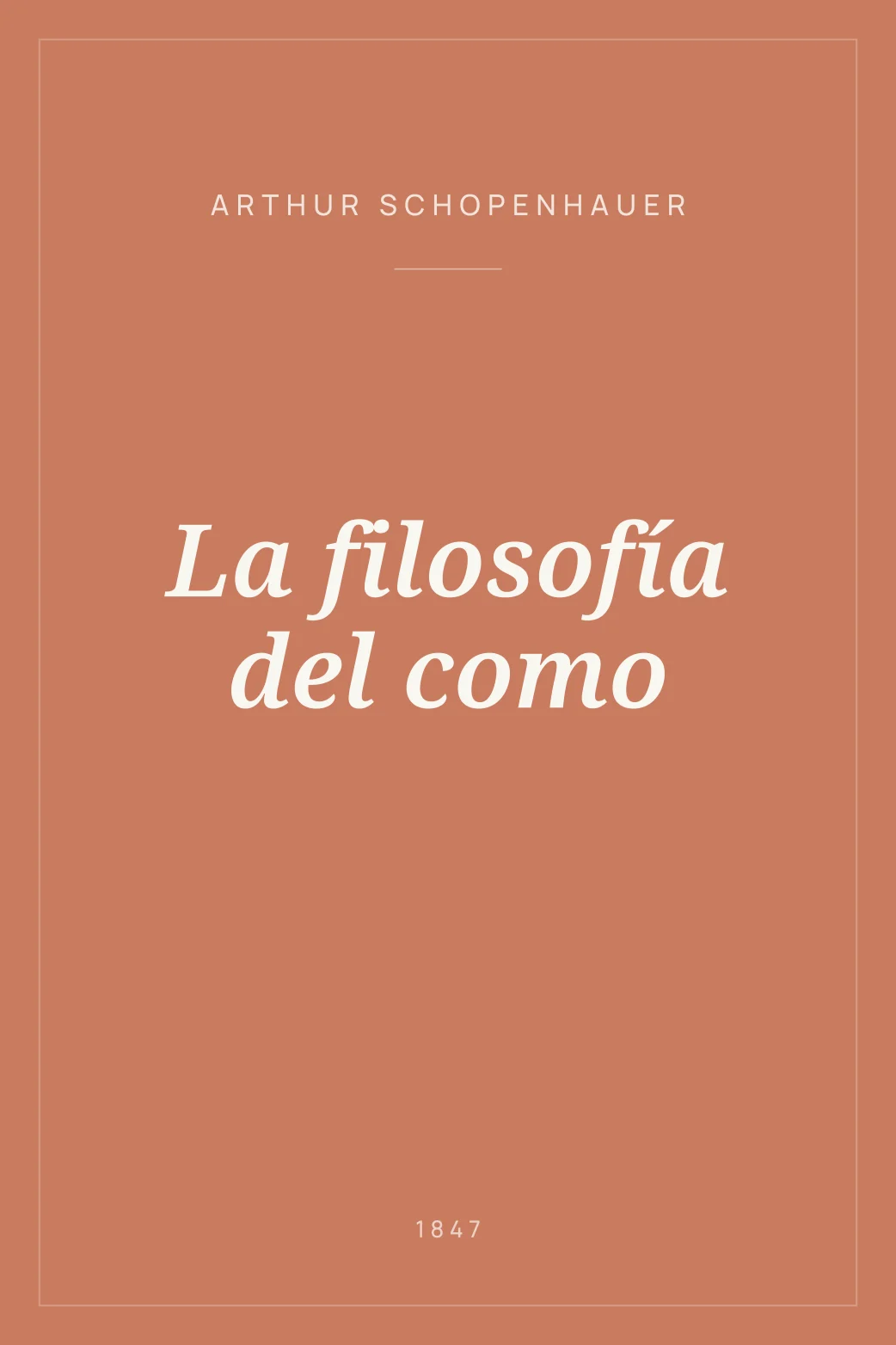 Portada de La filosofía del como