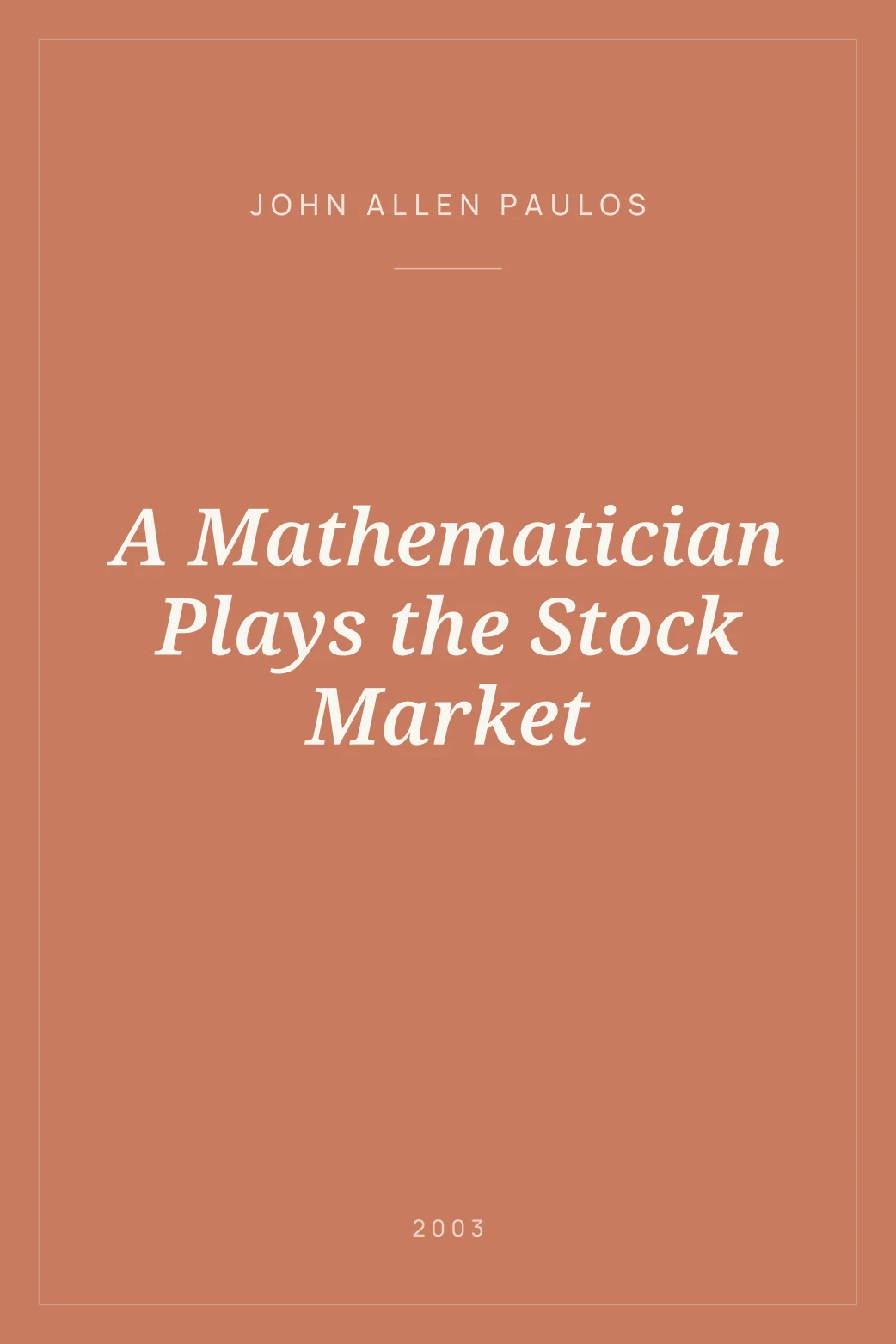 Portada de A Mathematician Plays the Stock Market