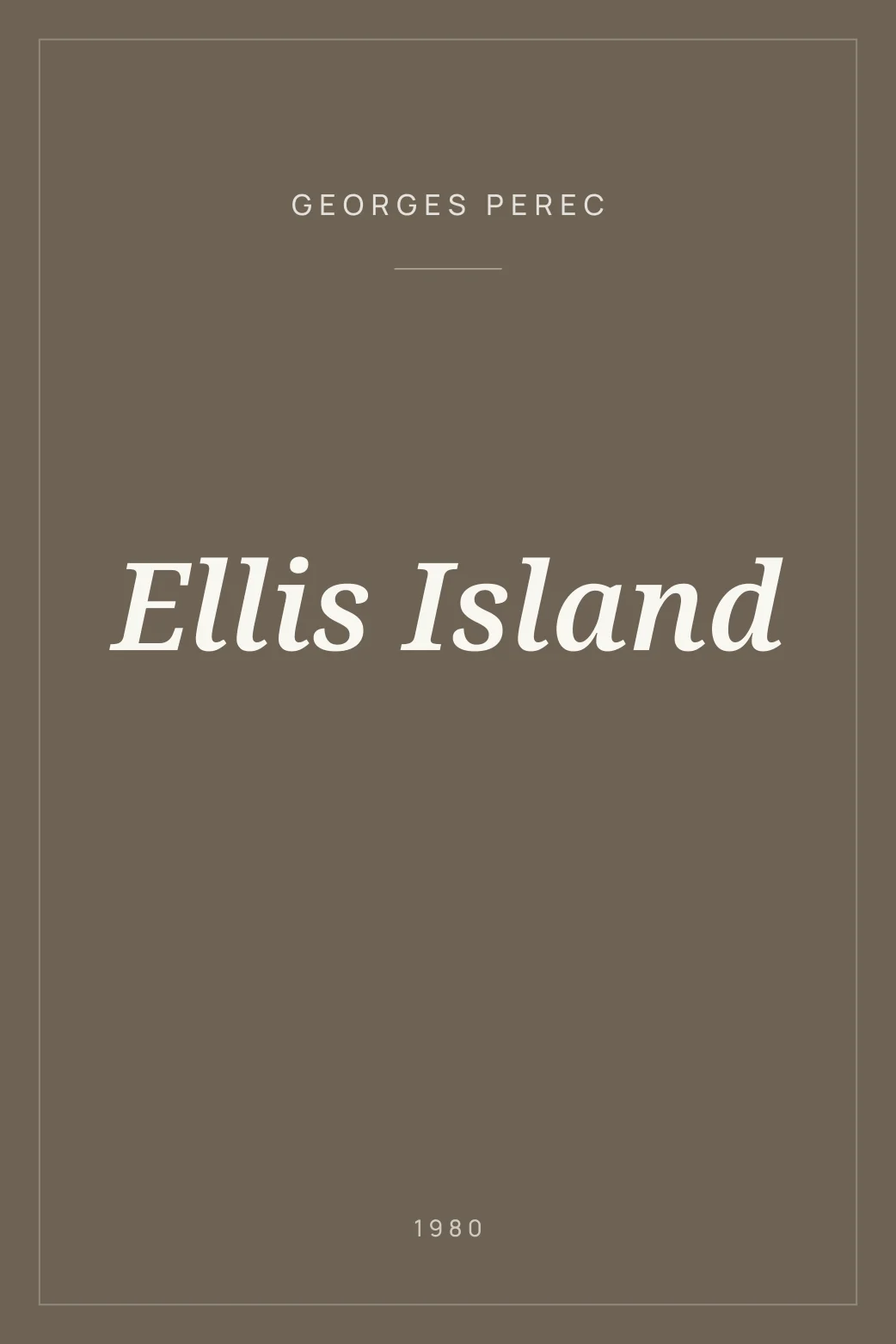 Portada de Ellis Island