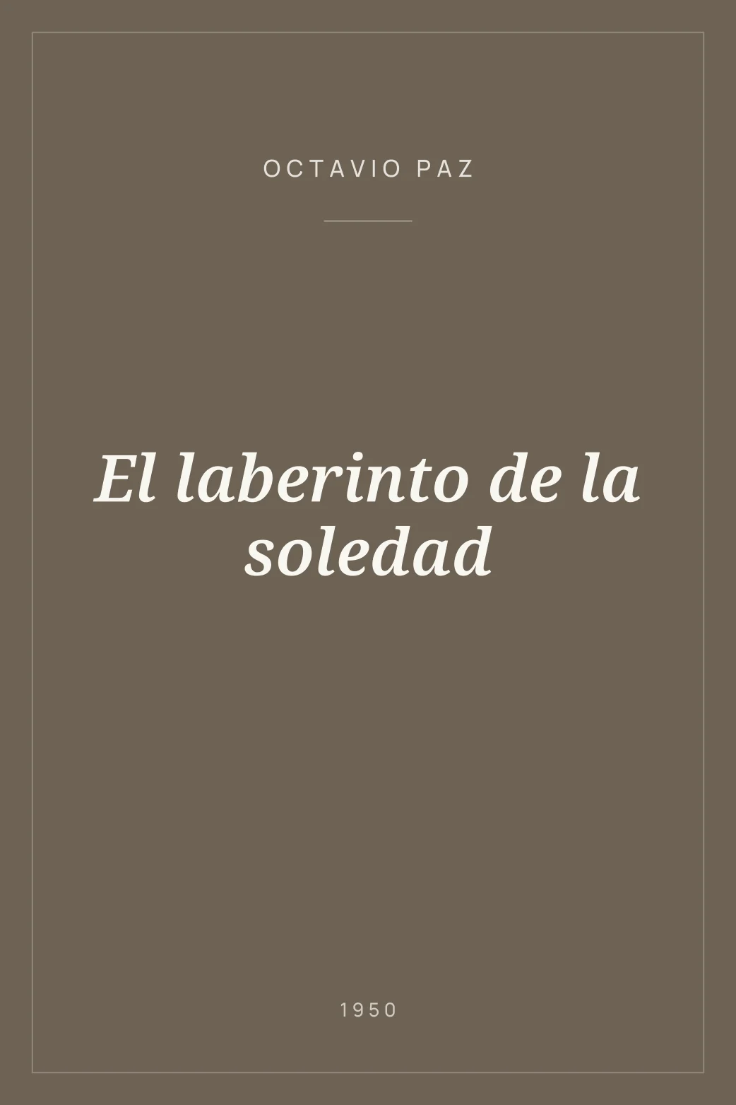 Portada de El laberinto de la soledad