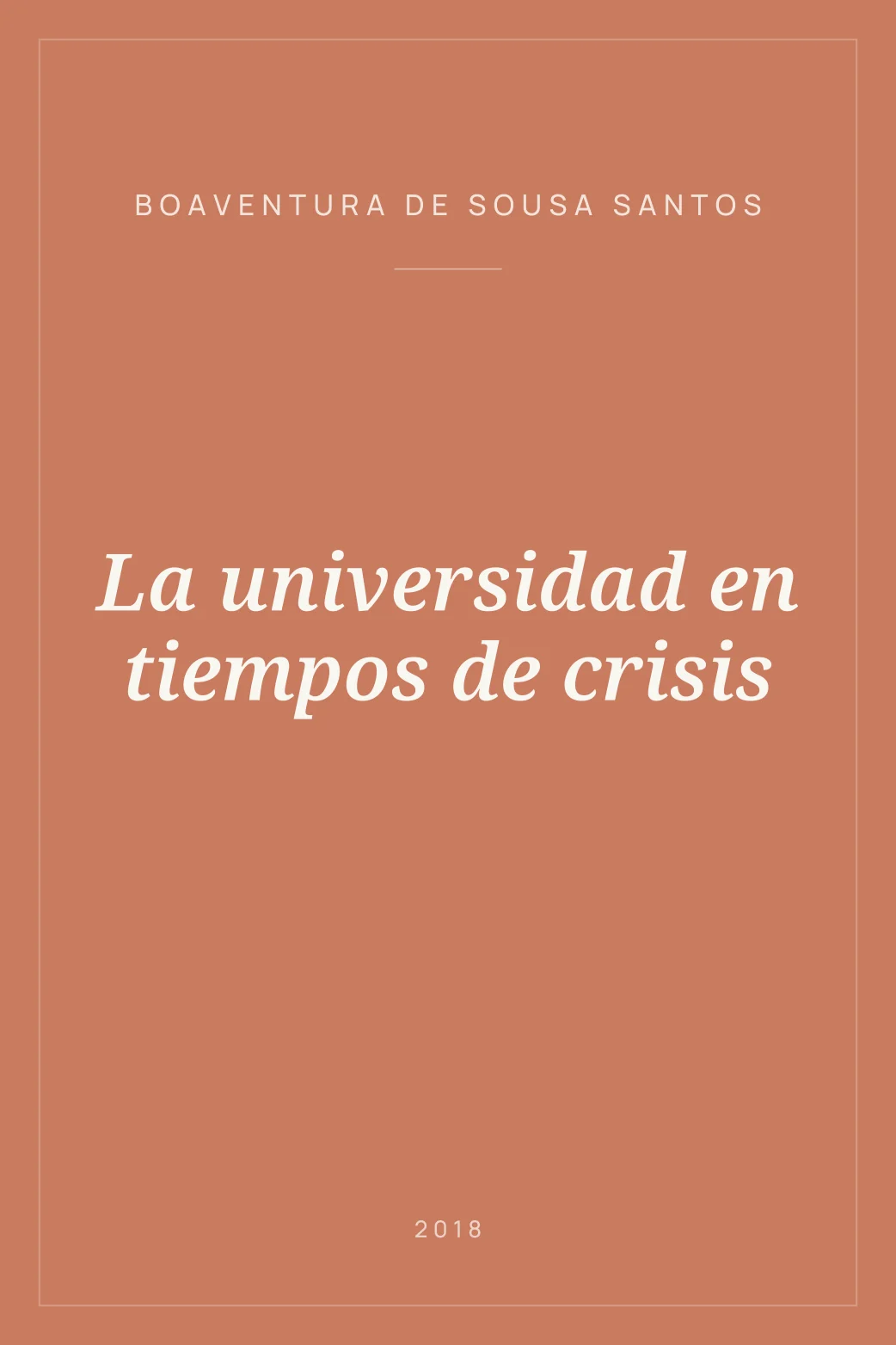 Portada de La universidad en tiempos de crisis