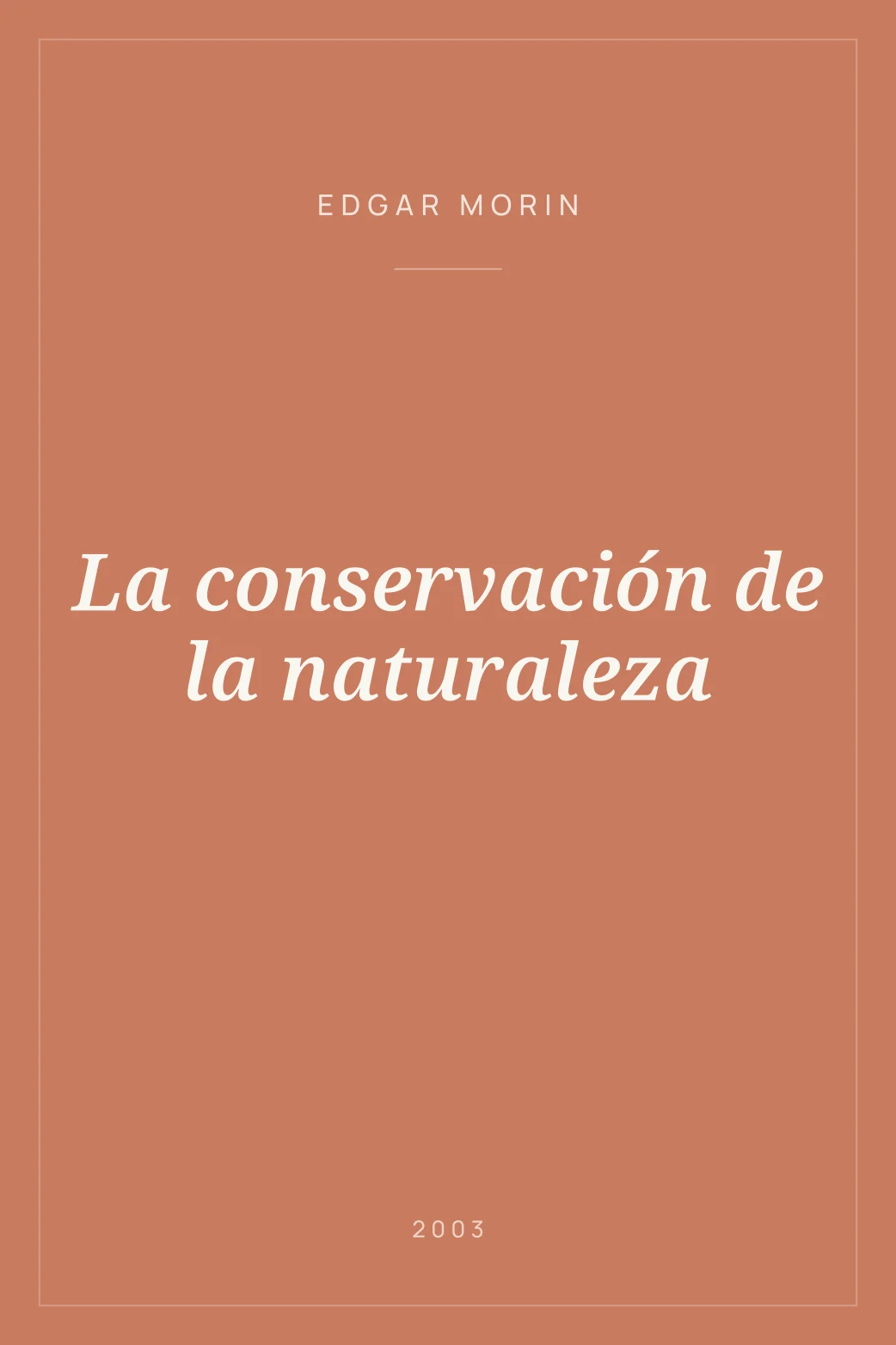Portada de La conservación de la naturaleza