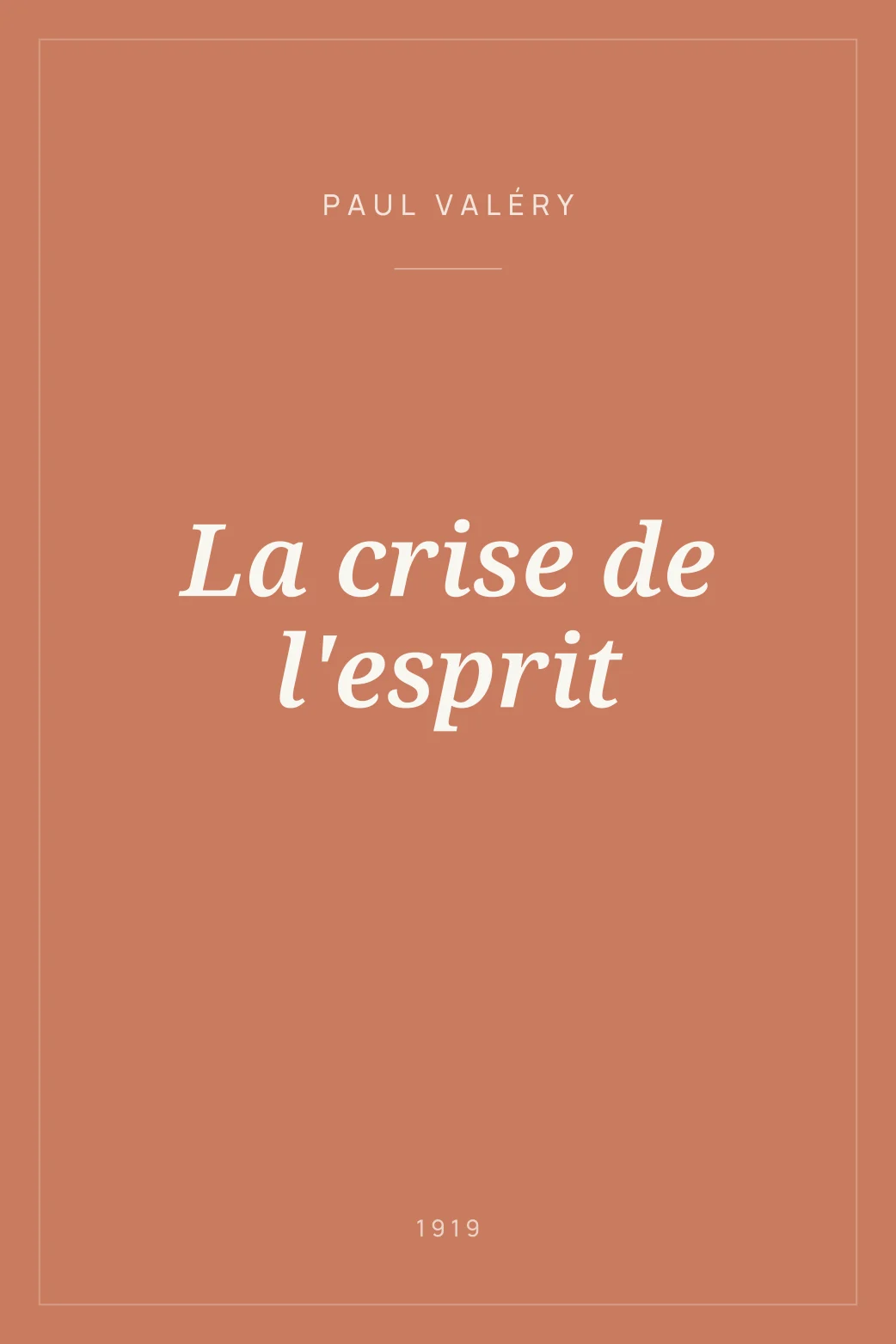 Portada de La crise de l'esprit