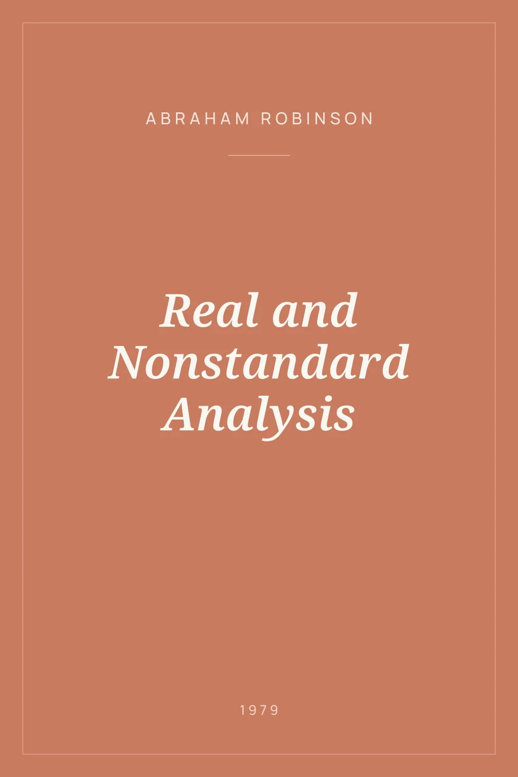 Portada de Real and Nonstandard Analysis