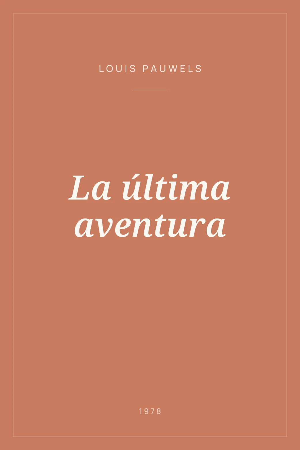 Portada de La última aventura