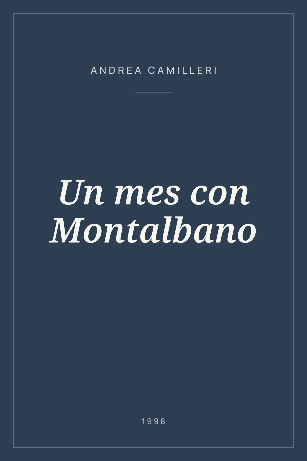 Portada de Un mes con Montalbano