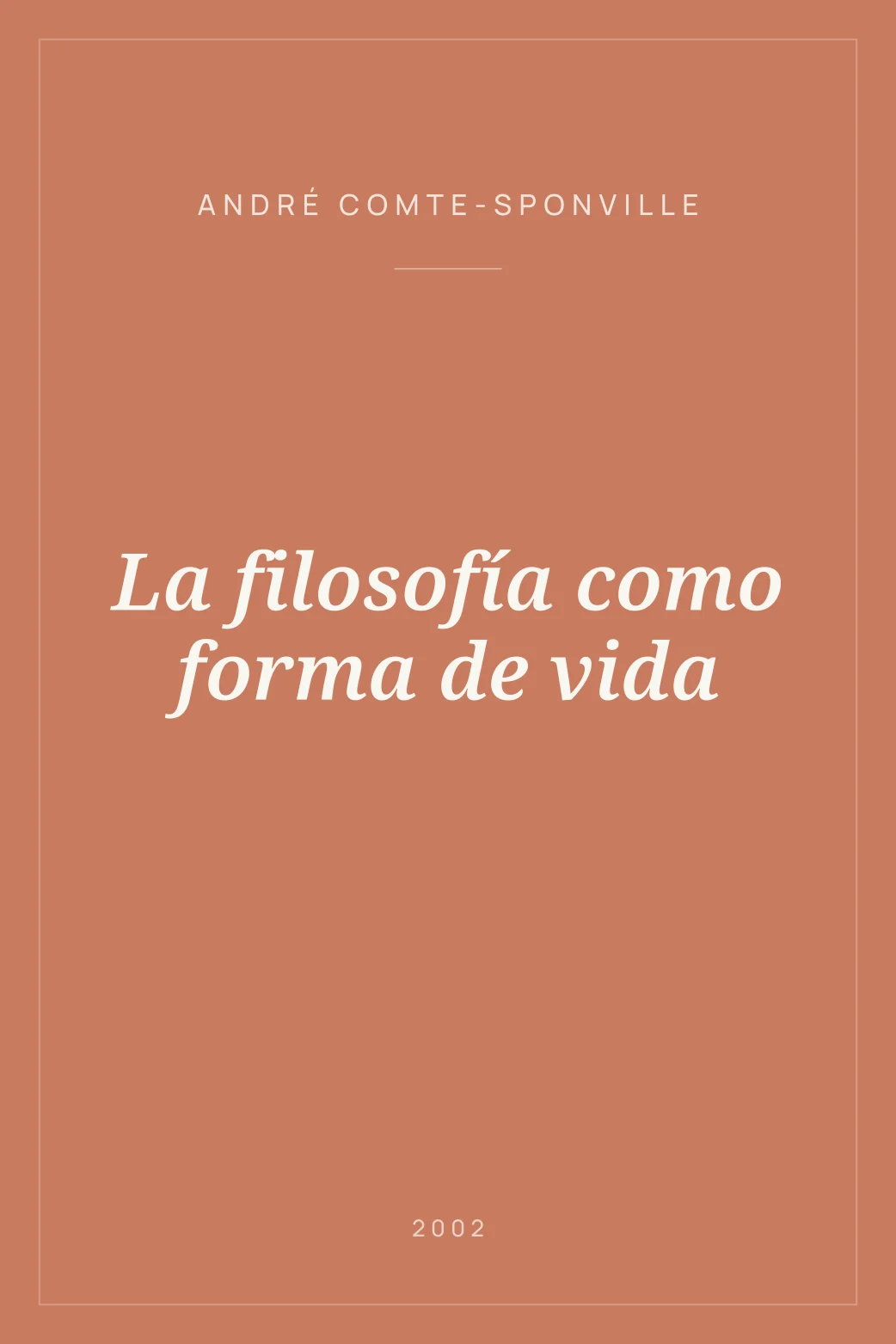 Portada de La filosofía como forma de vida