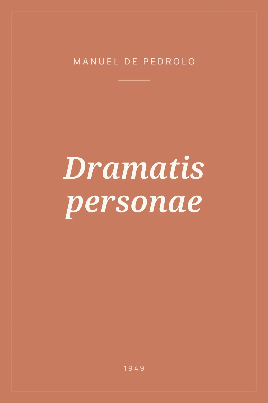 Portada de Dramatis personae