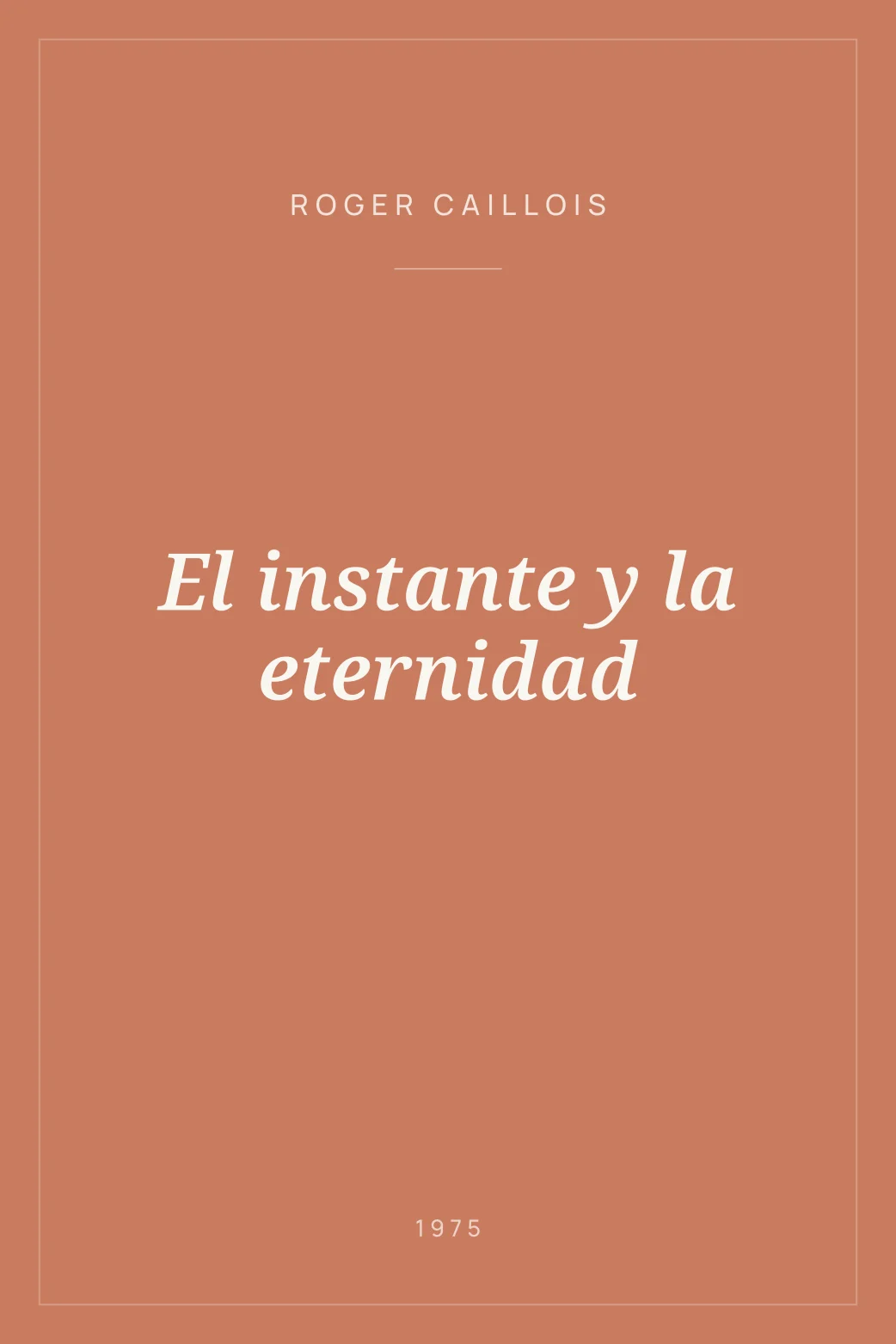 Portada de El instante y la eternidad