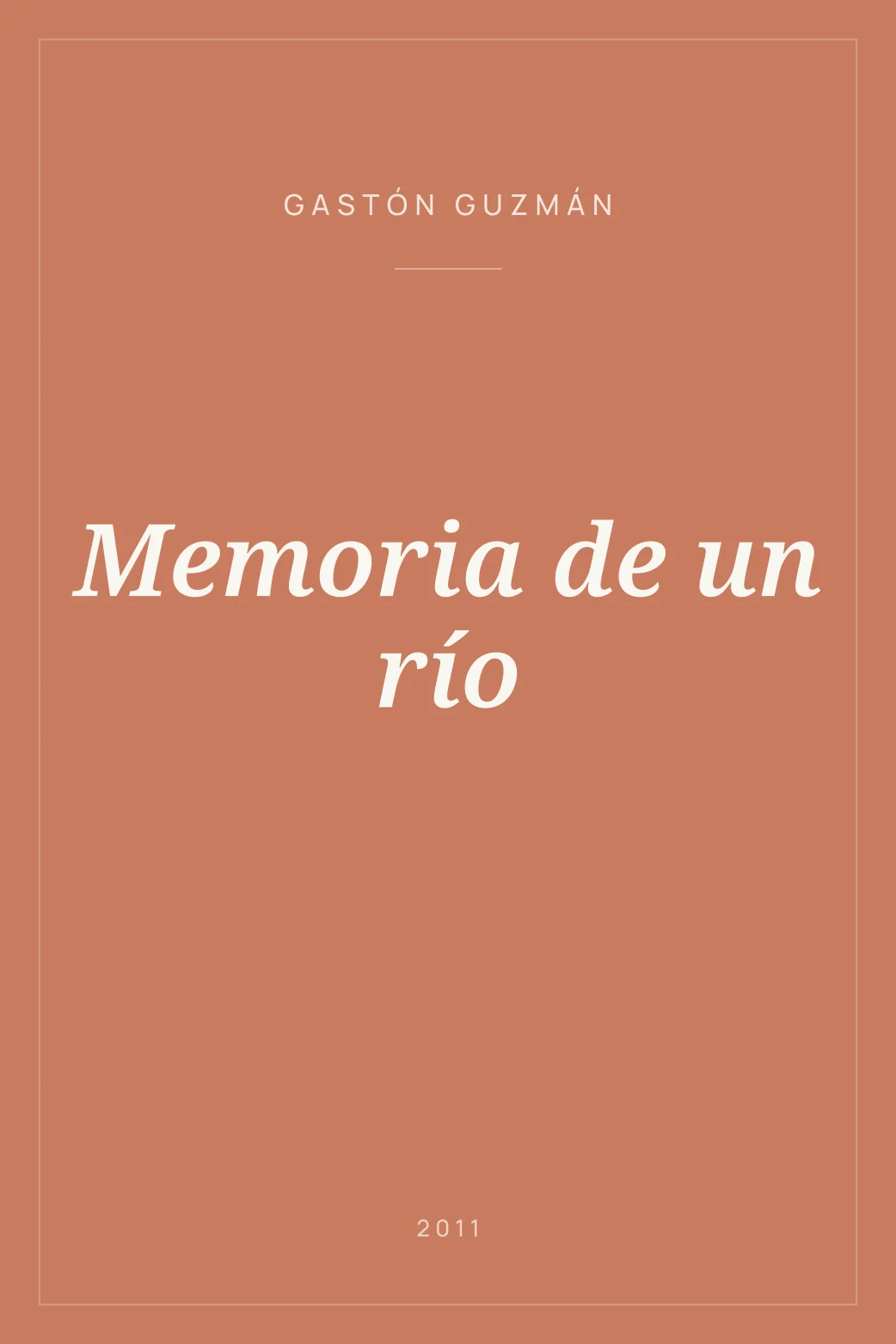 Portada de Memoria de un río