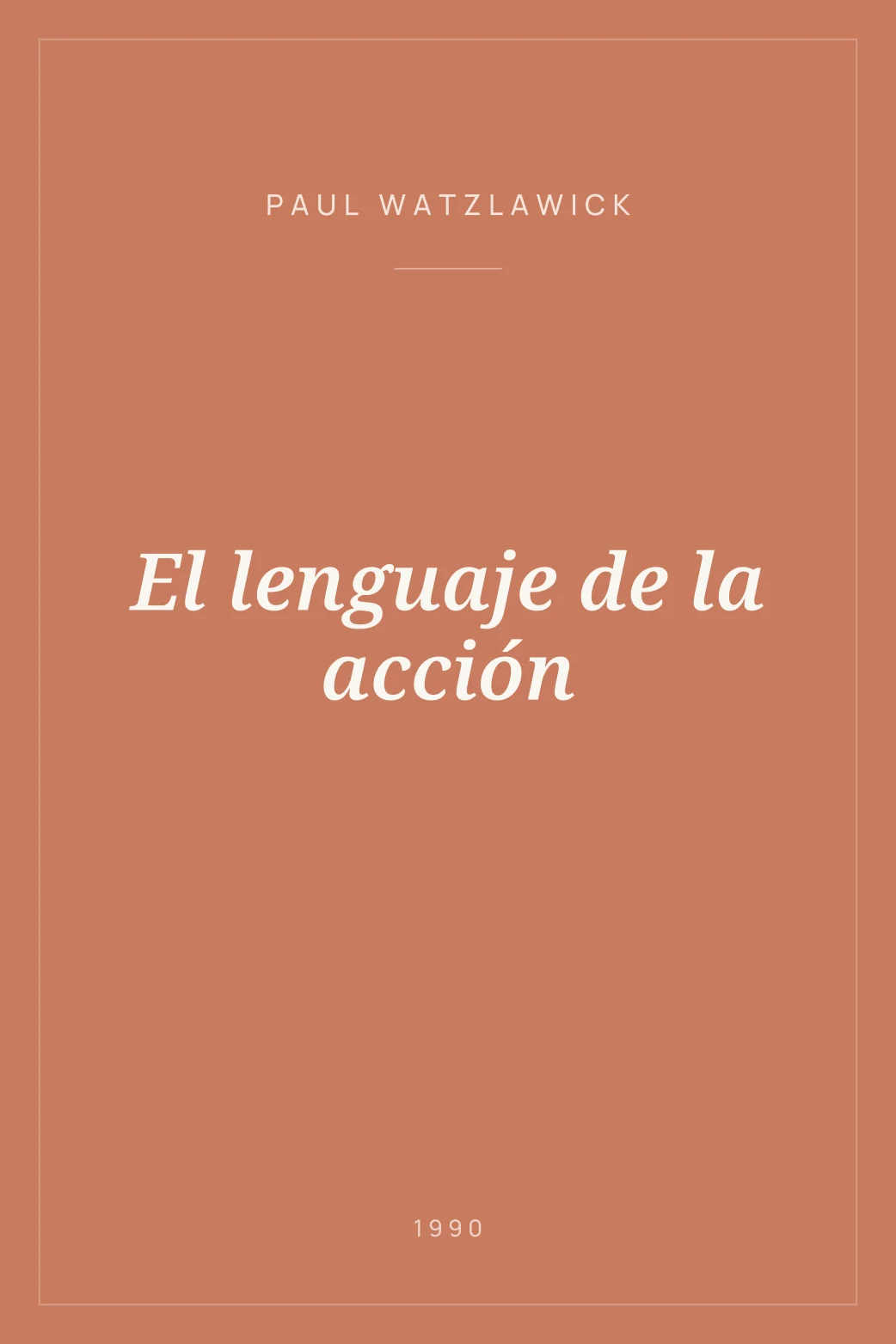 Portada de El lenguaje de la acción