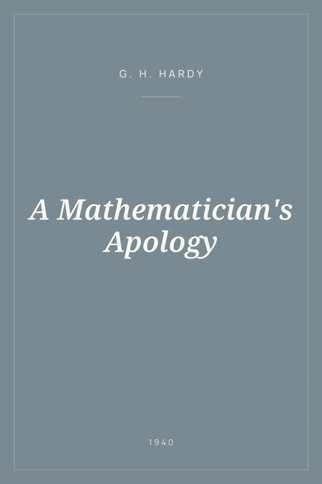 Portada de A Mathematician's Apology