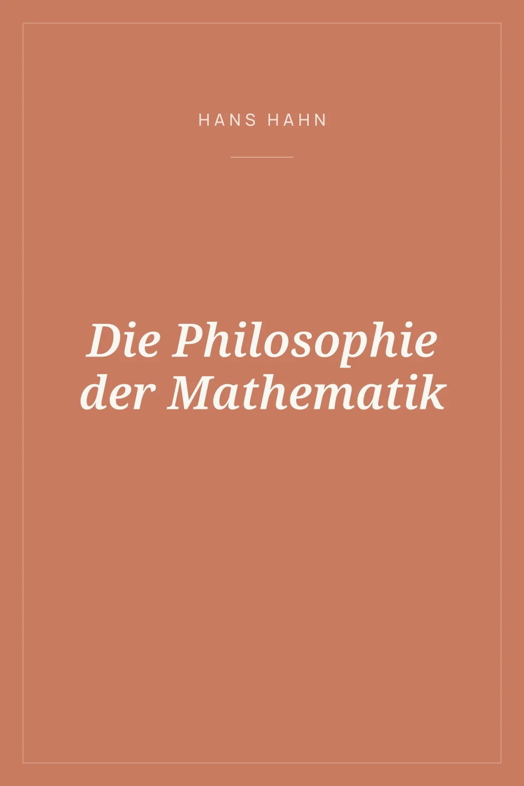Portada de Die Philosophie der Mathematik