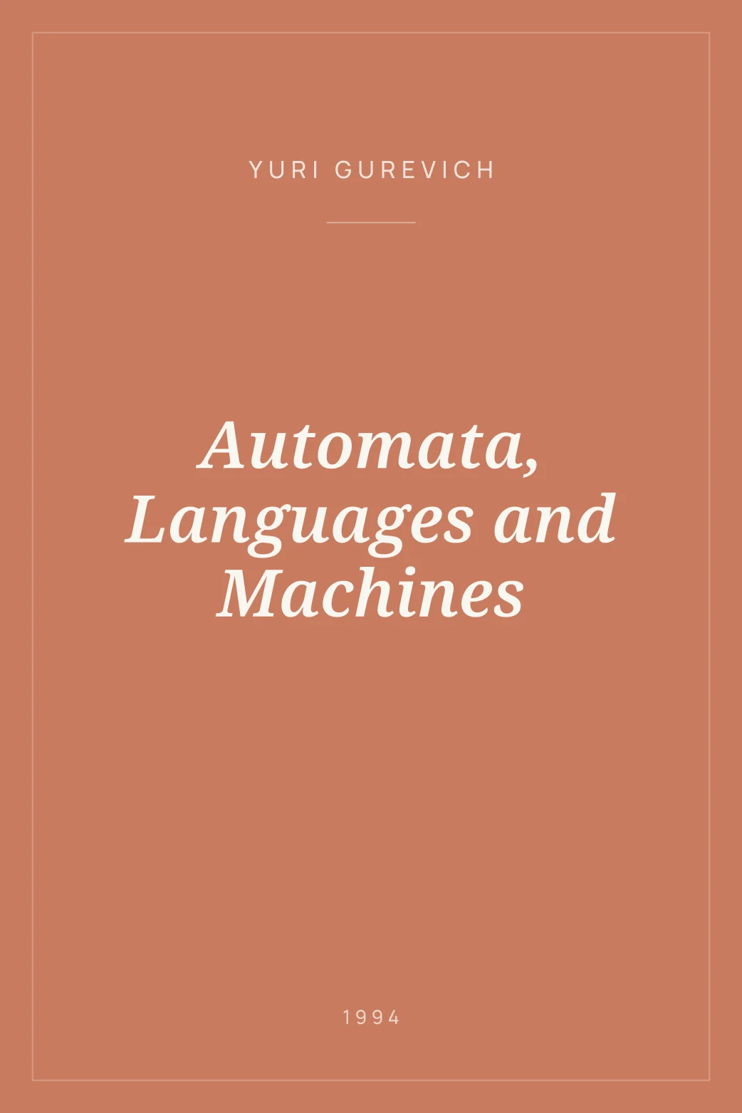 Portada de Automata, Languages and Machines