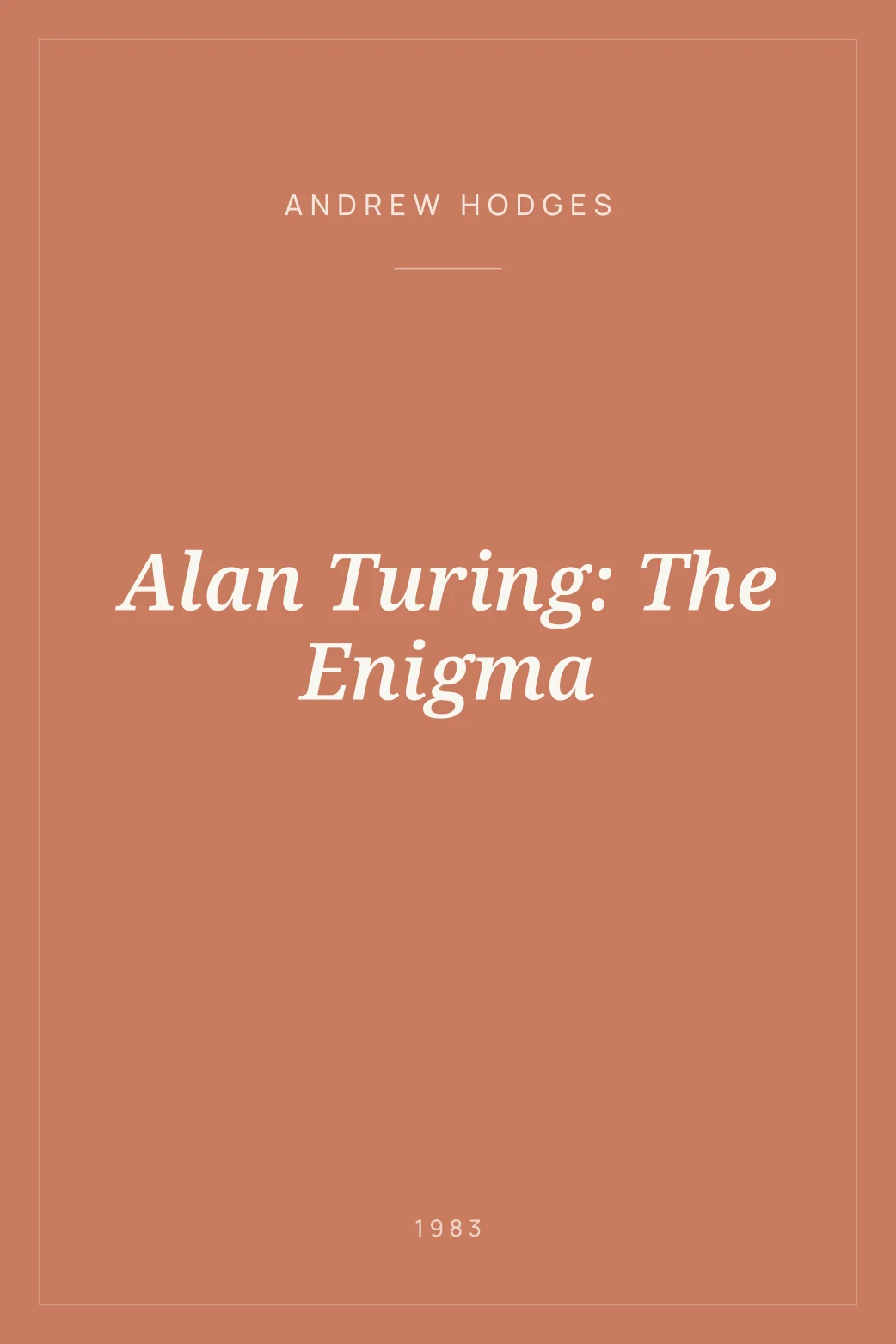 Portada de Alan Turing: The Enigma