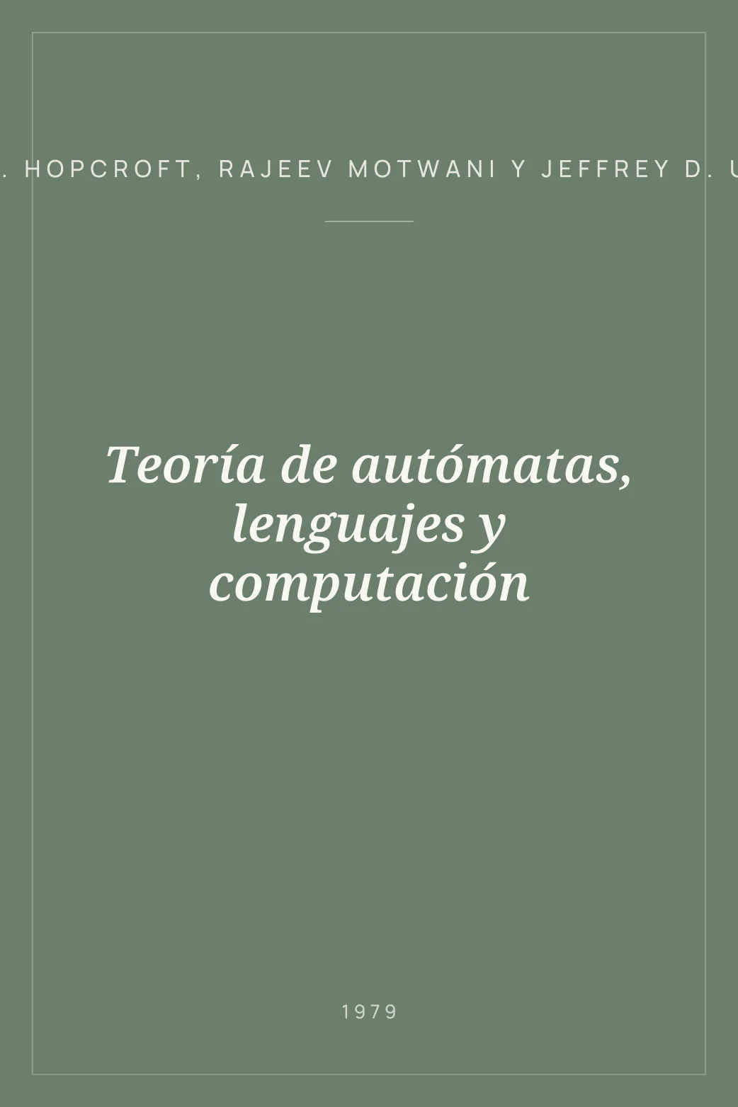 Portada de Teoría de autómatas, lenguajes y computación