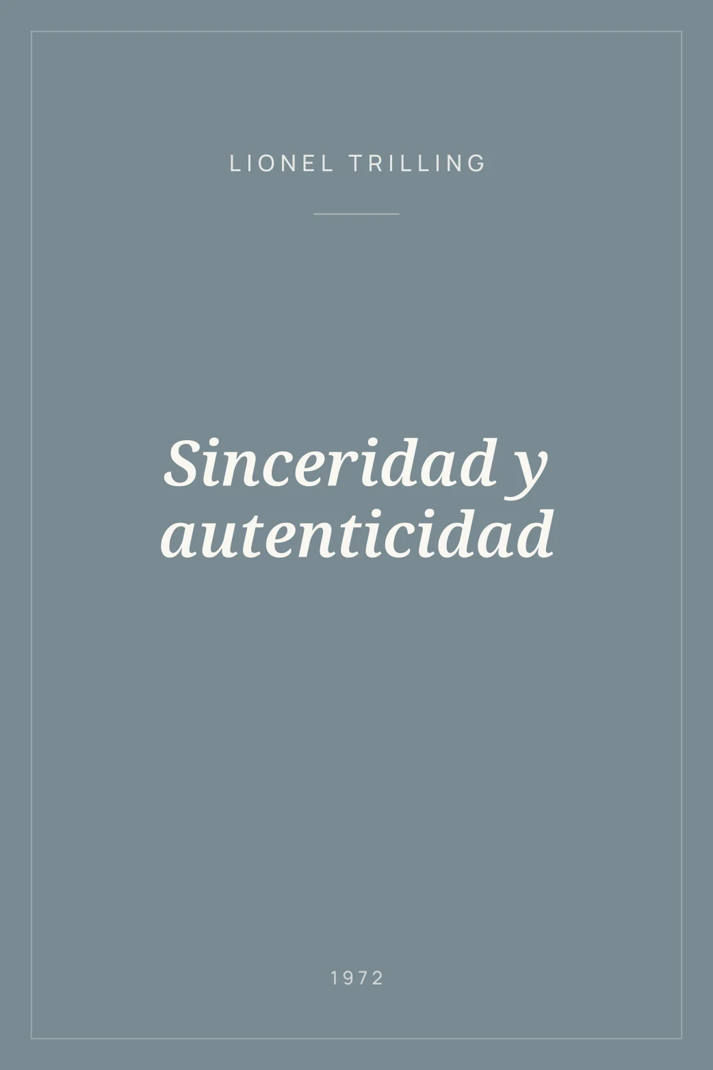 Portada de Sinceridad y autenticidad