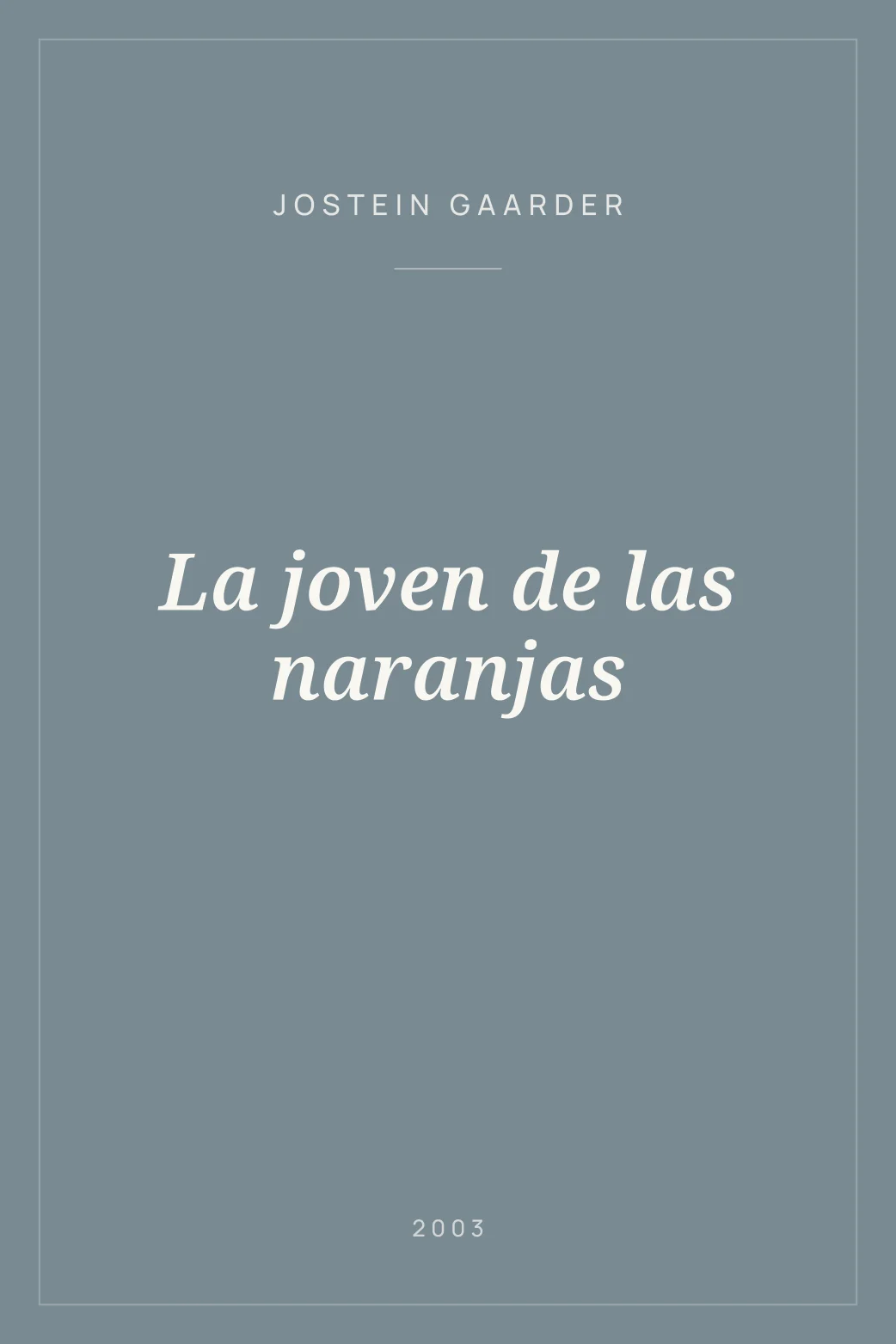 Portada de La joven de las naranjas