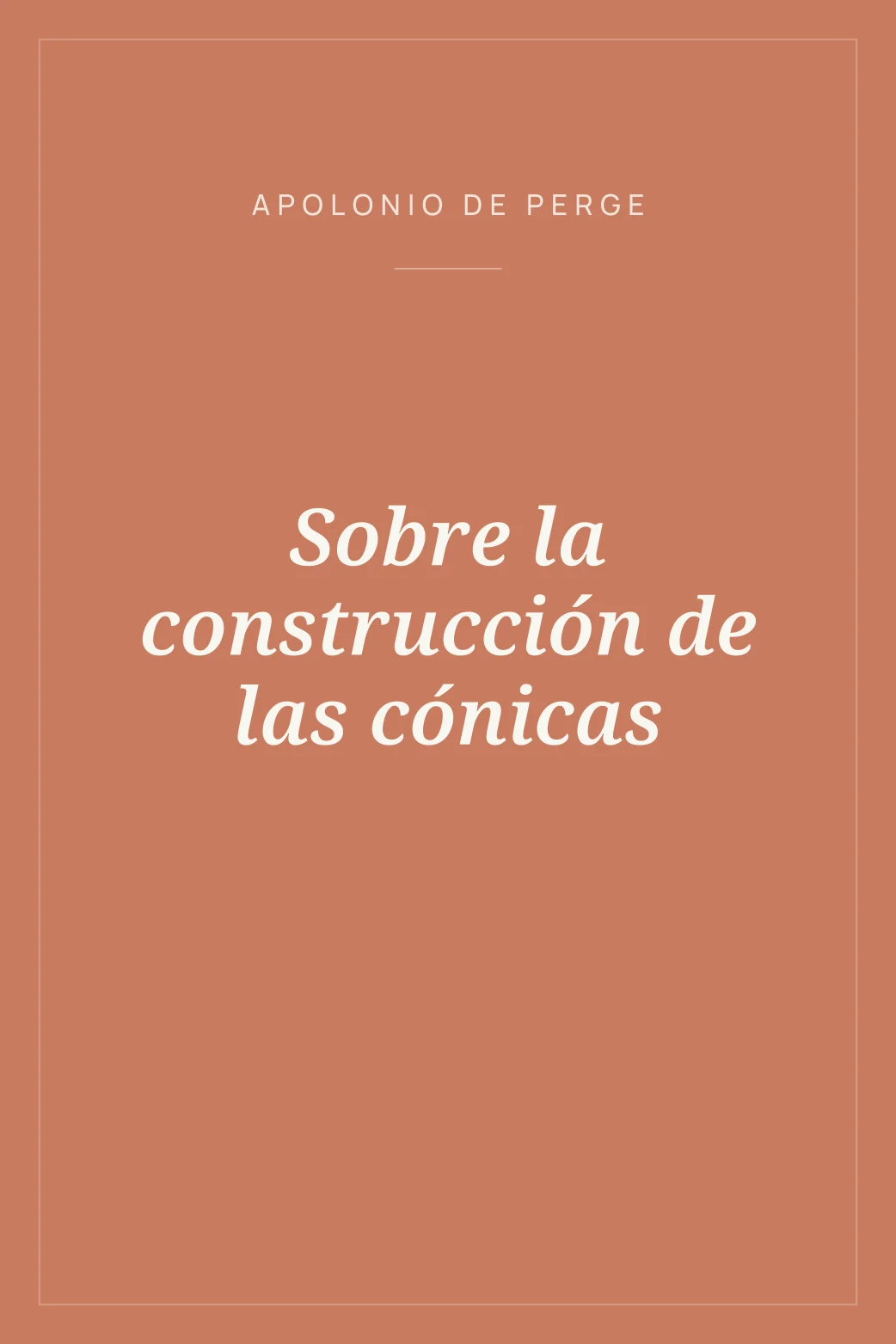 Portada de Sobre la construcción de las cónicas
