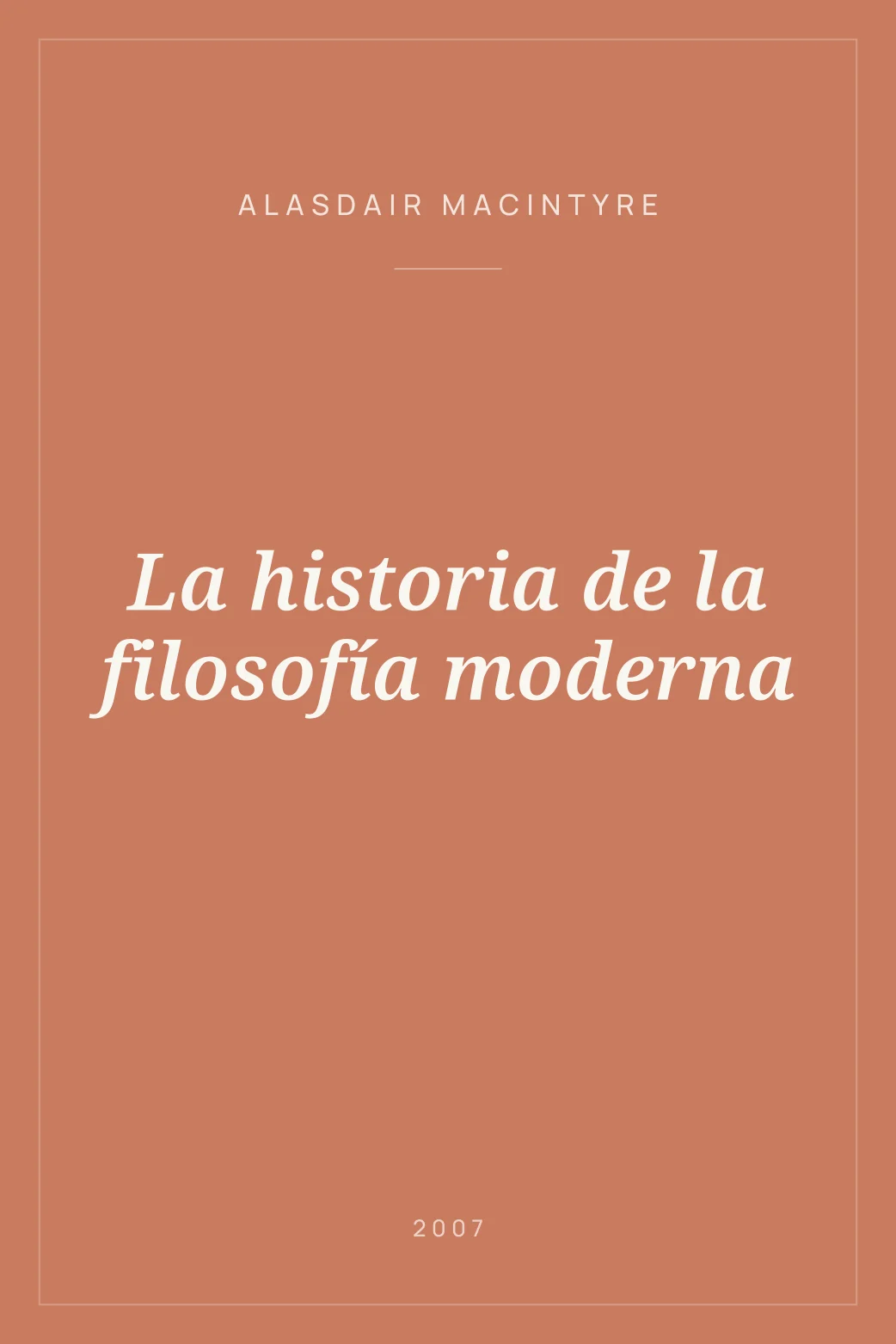 Portada de La historia de la filosofía moderna