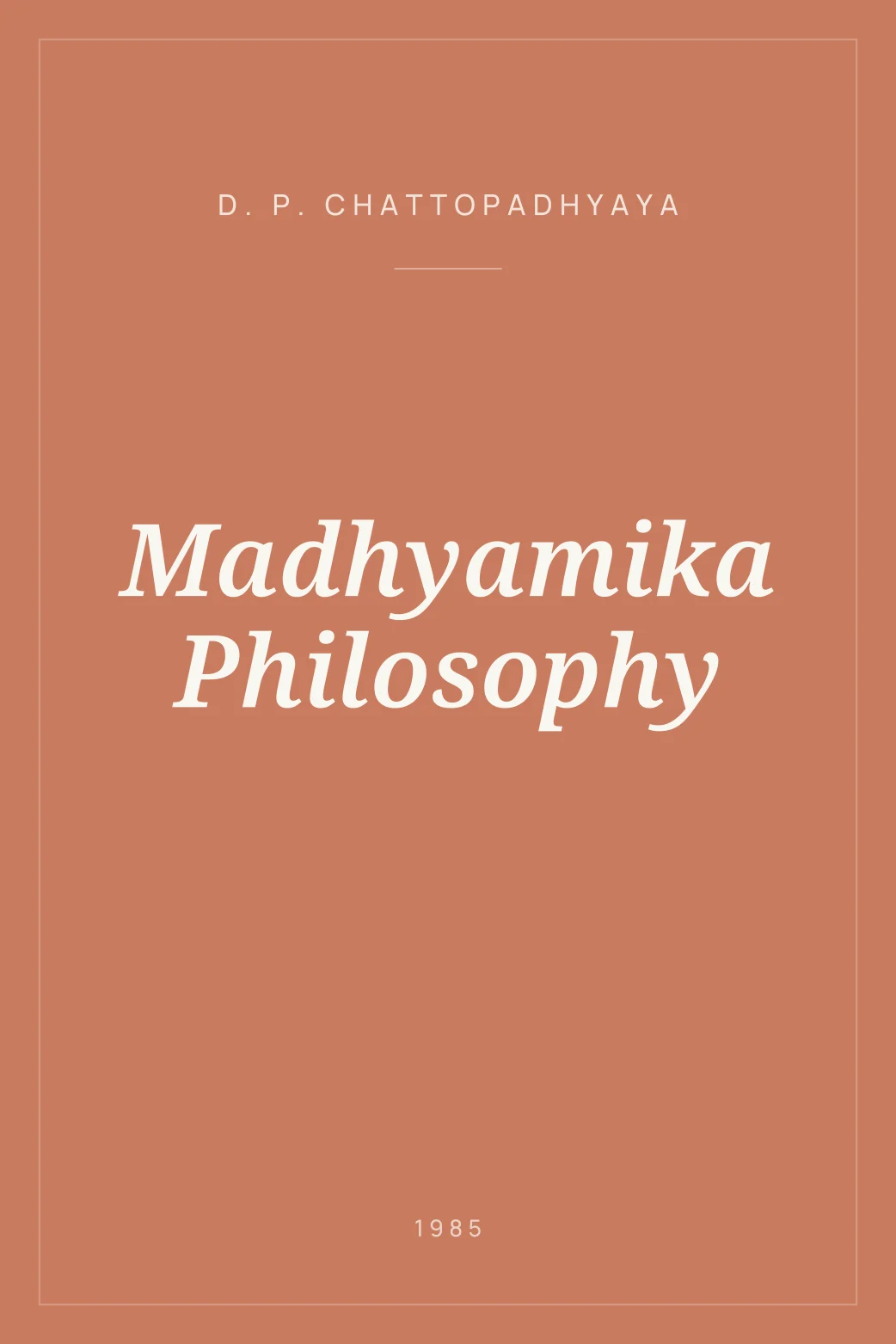 Portada de Madhyamika Philosophy