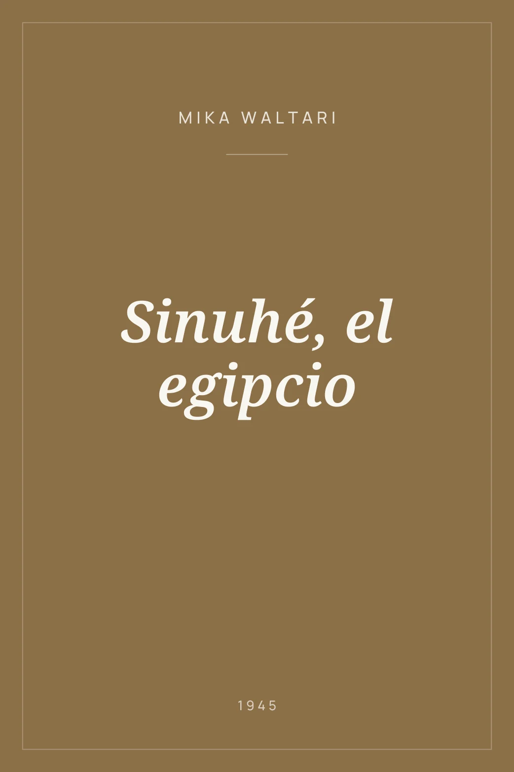 Portada de Sinuhé, el egipcio