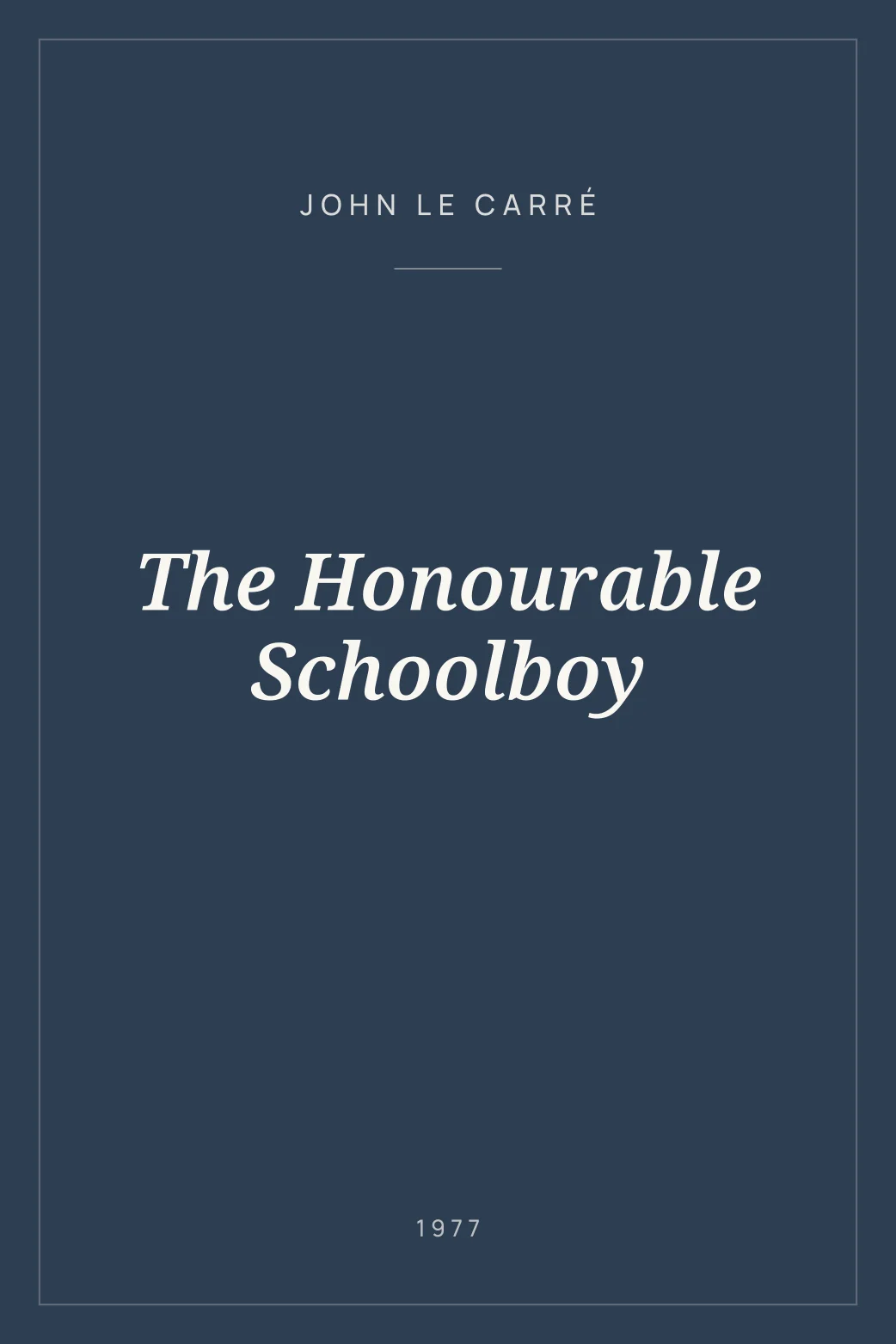 Portada de The Honourable Schoolboy