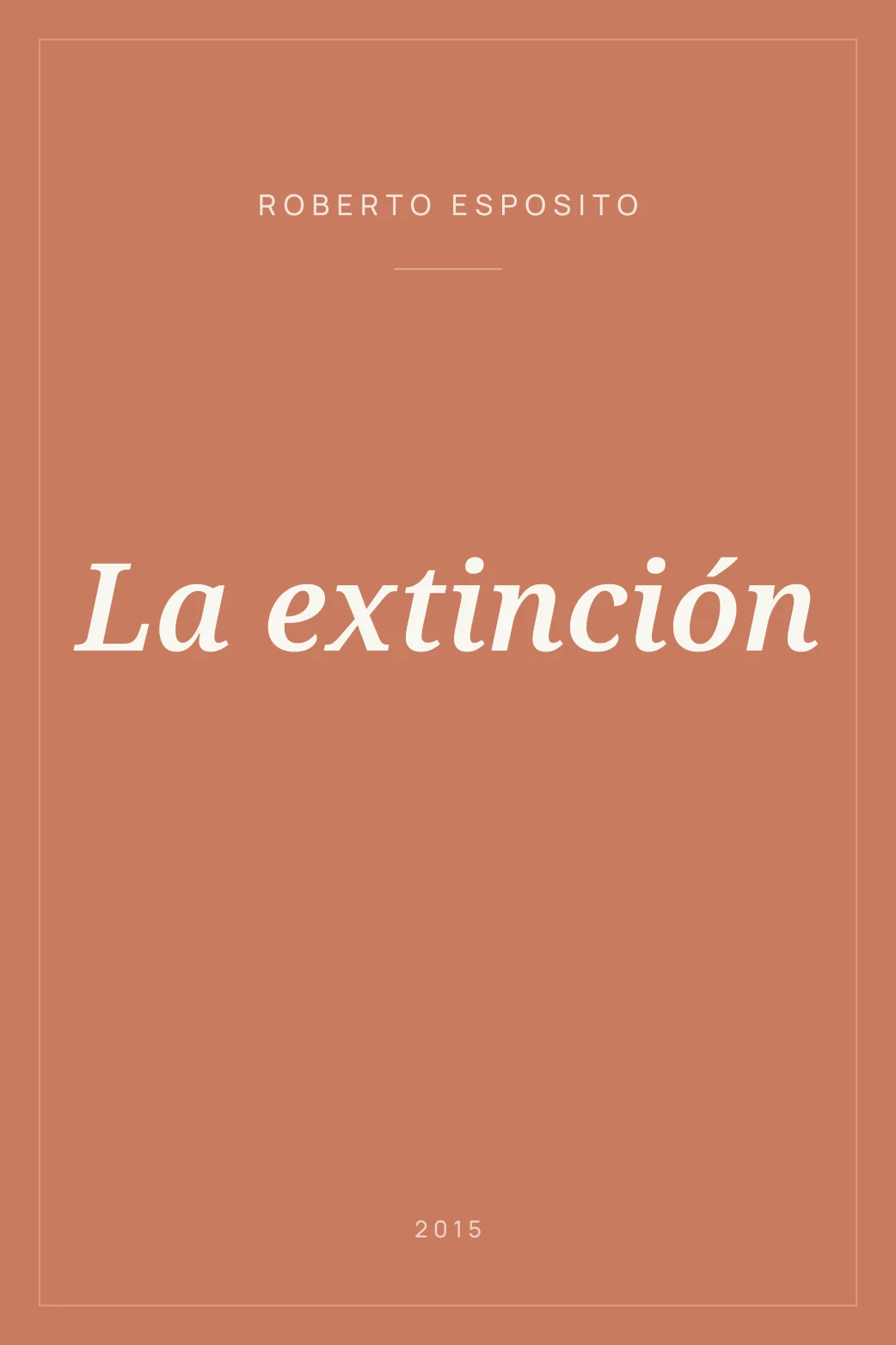 Portada de La extinción
