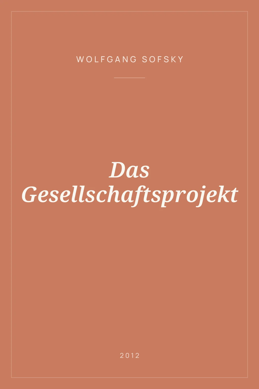Portada de Das Gesellschaftsprojekt