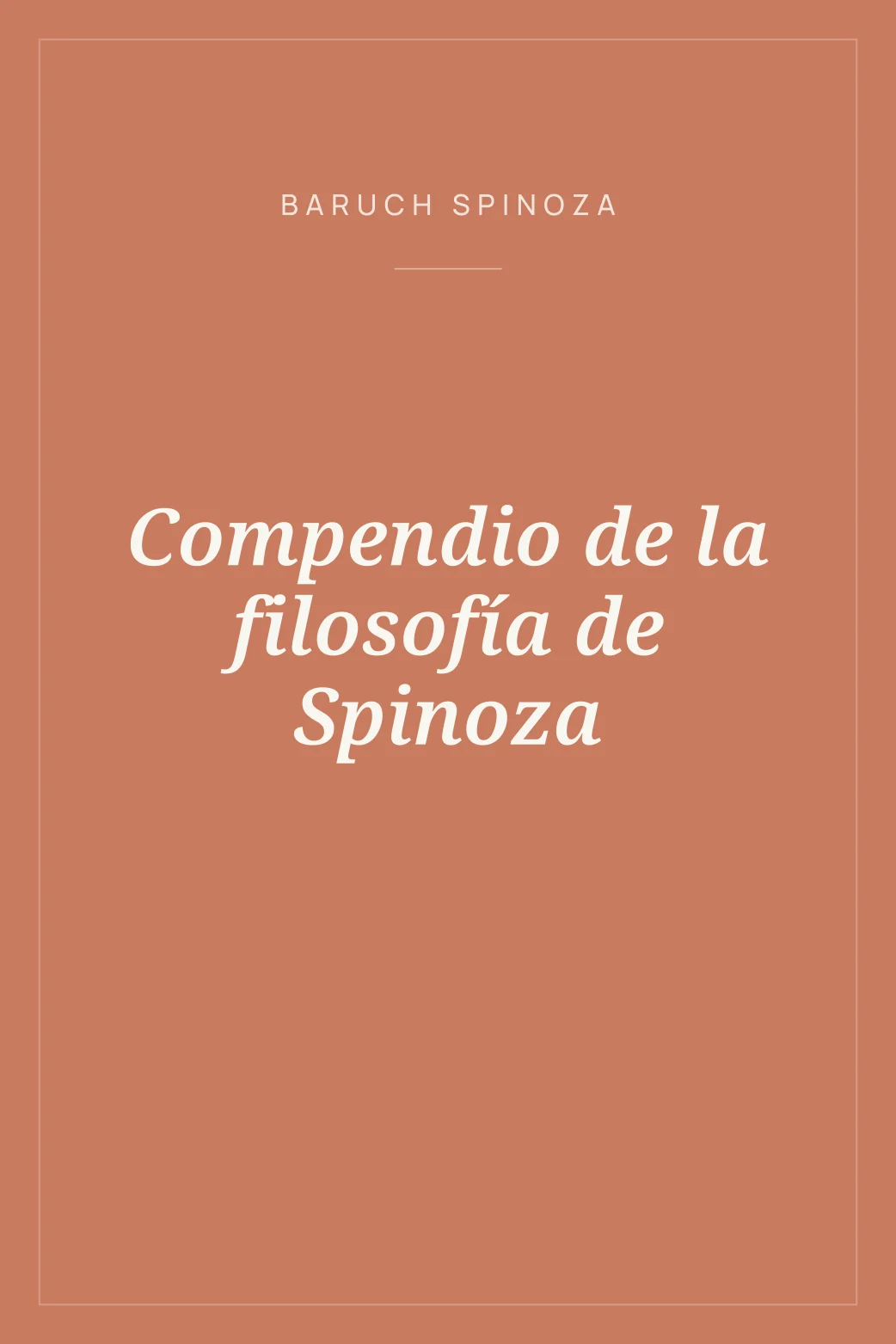 Portada de Compendio de la filosofía de Spinoza